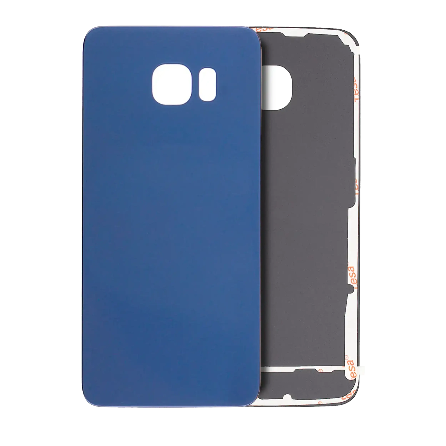 Couverture arrière en verre compatible avec le Galaxy S6 Edge de Samsung (Aftermarket Plus) (Noir saphir)