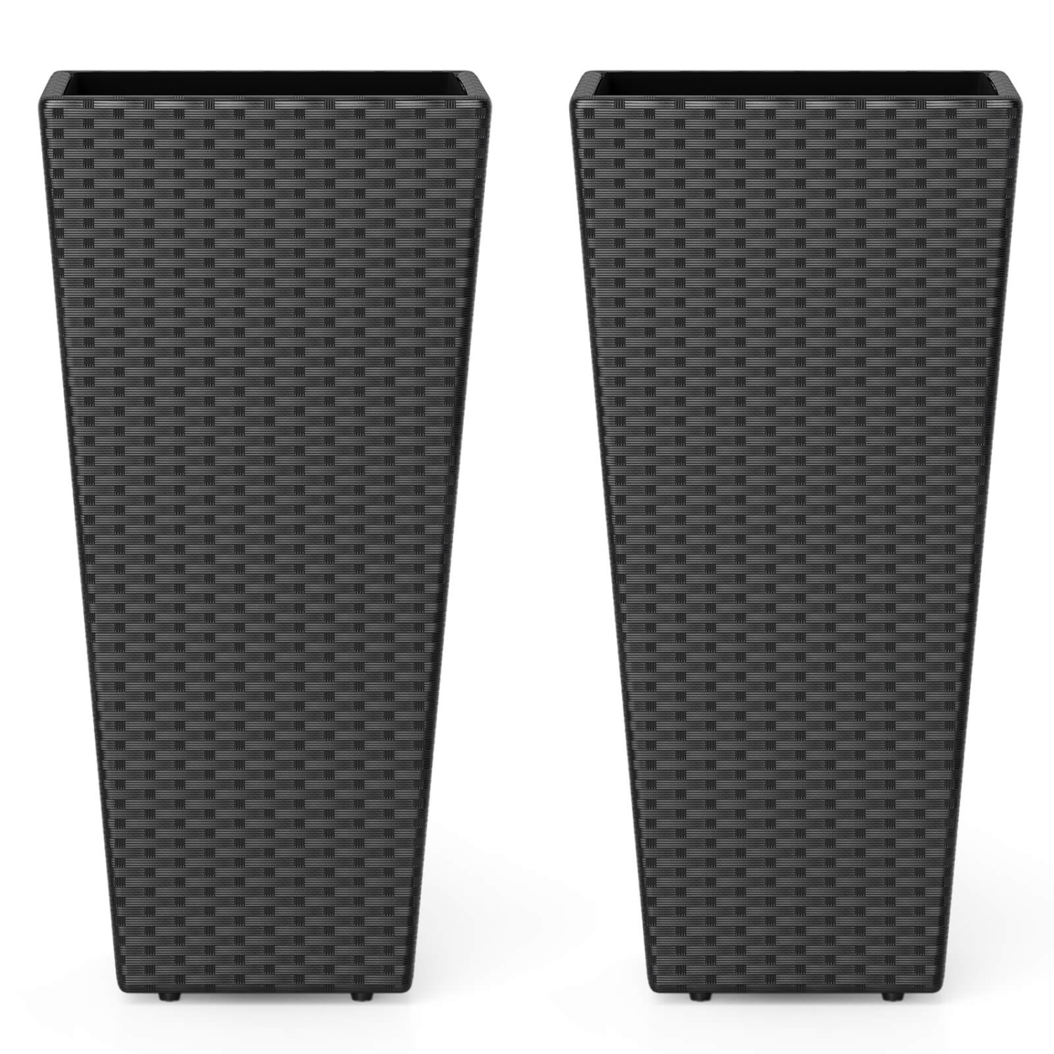 Costway 30" Tall Flower Pot Set of 2 Modern Decorative Planter Pots with Open-ended Base