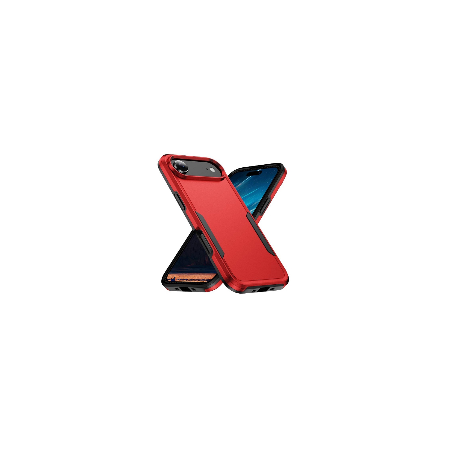 TopSave New Style Matt Polish PC+TPU 2 in 1 Slim Lightweight Shockproof, Rugged, Protective Armor Case For iPhone Air 6.5-Inch, Red