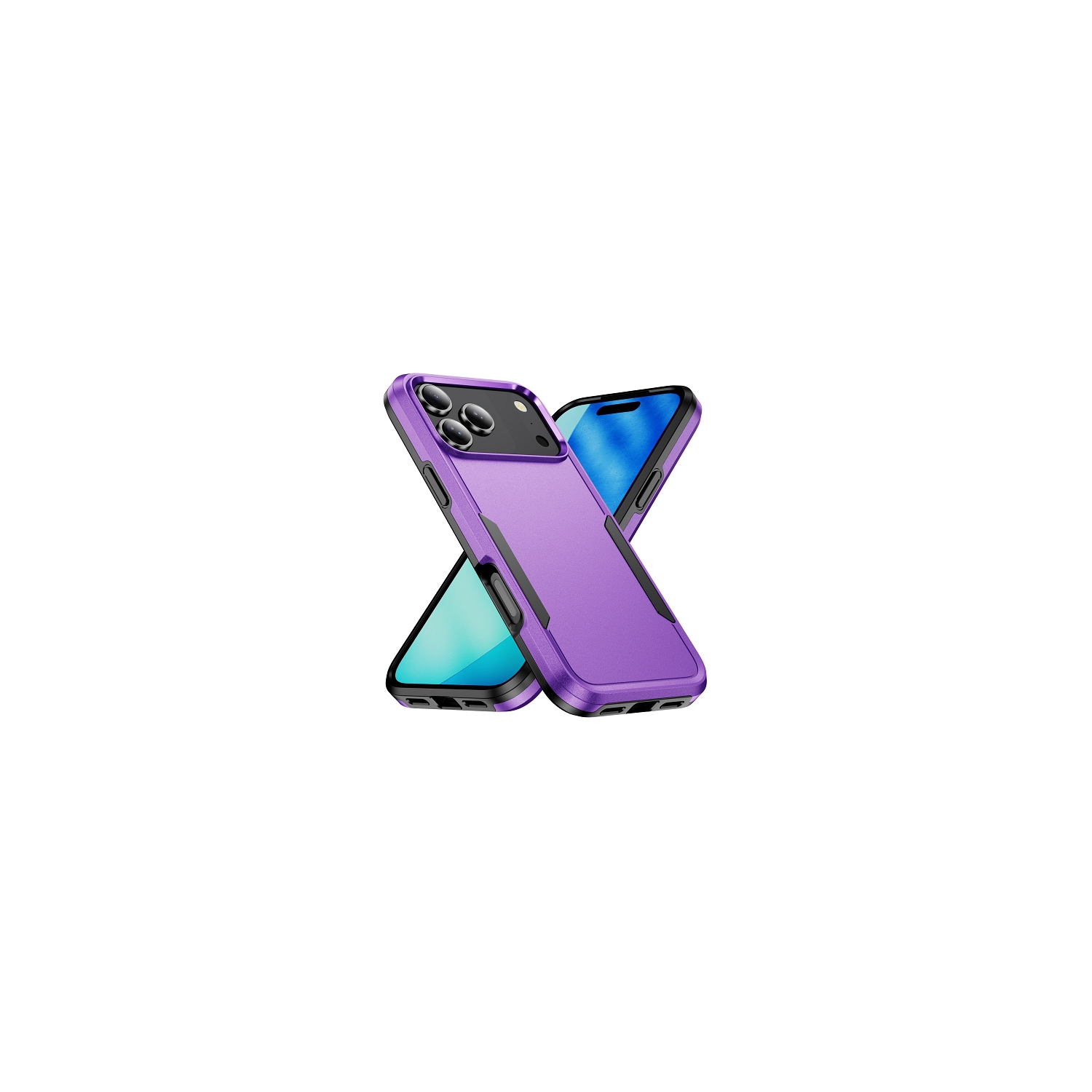 TopSave New Style Matt Polish PC+TPU 2 in 1 Slim Lightweight Shockproof, Rugged, Protective Armor Case For iPhone 17 Pro 6.3-Inch, Purple