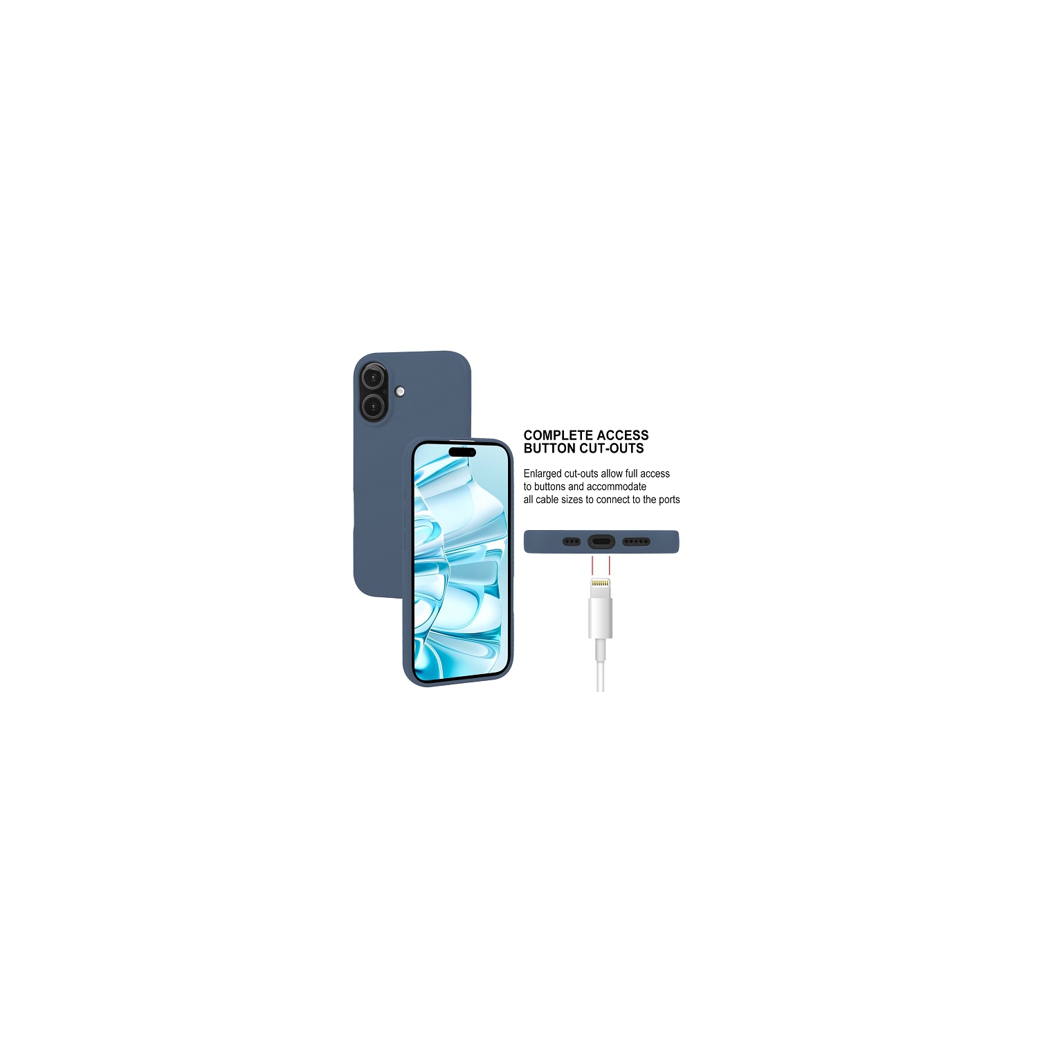 TopSave – Étui antichoc mince Goospery Soft Feeling Jelly Silky pour iPhone 17 6,3 po, bleu marine