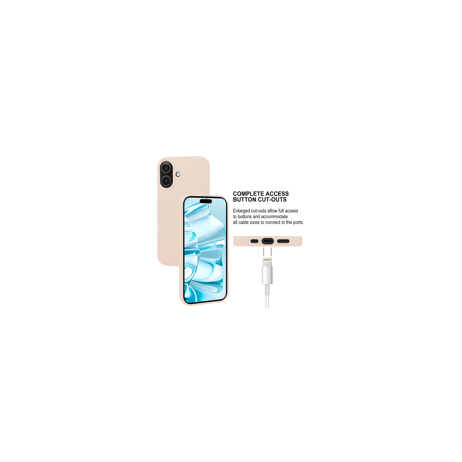 TopSave – Étui antichoc mince Goospery Soft Feeling Jelly Silky pour iPhone 17 6,3 po, sable rose