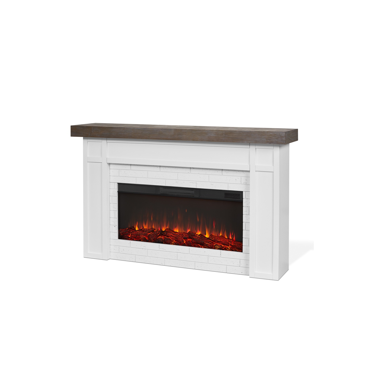 Real Flame Cravenhall 64-inch Landscape Electric Fireplace in White