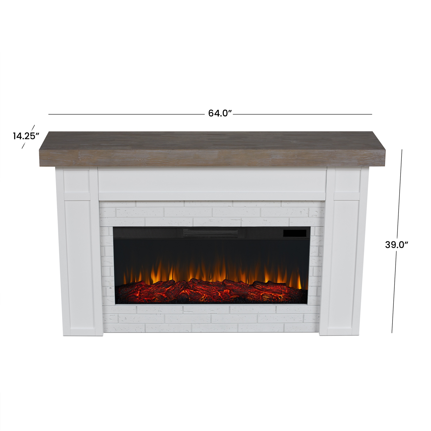 Real Flame Cravenhall 64-inch Landscape Electric Fireplace in White