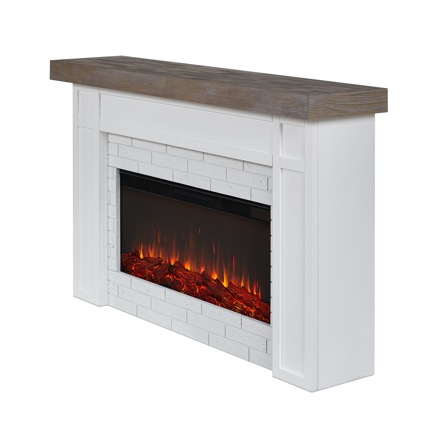 Real Flame Cravenhall 64-inch Landscape Electric Fireplace in White
