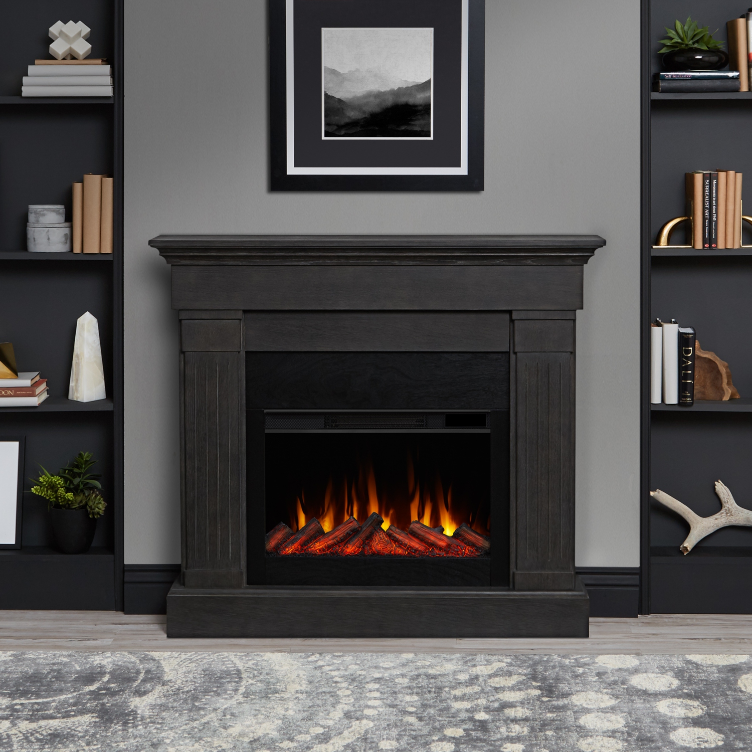 Real Flame Crawford 48-inch Slim Electric Fireplace - Gray
