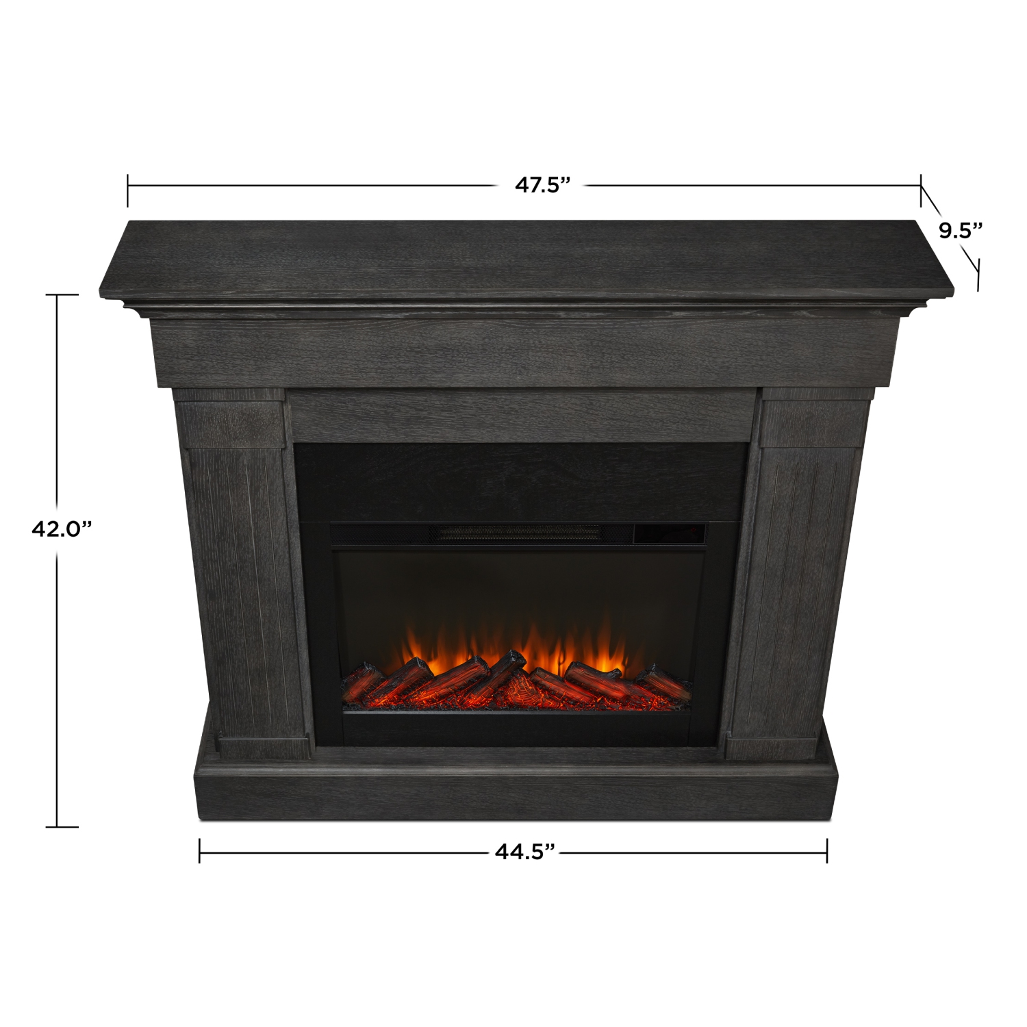 Real Flame Crawford 48-inch Slim Electric Fireplace - Gray