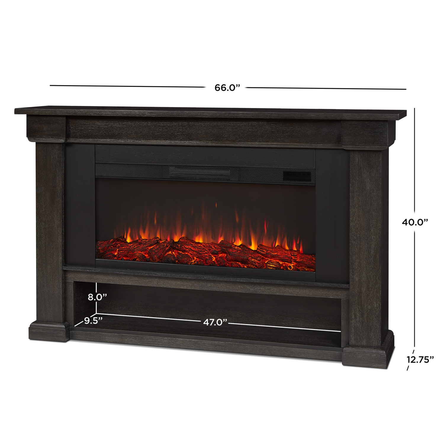 Real Flame Bristow 66-inch Landscape Electric Fireplace - Weathered Wood