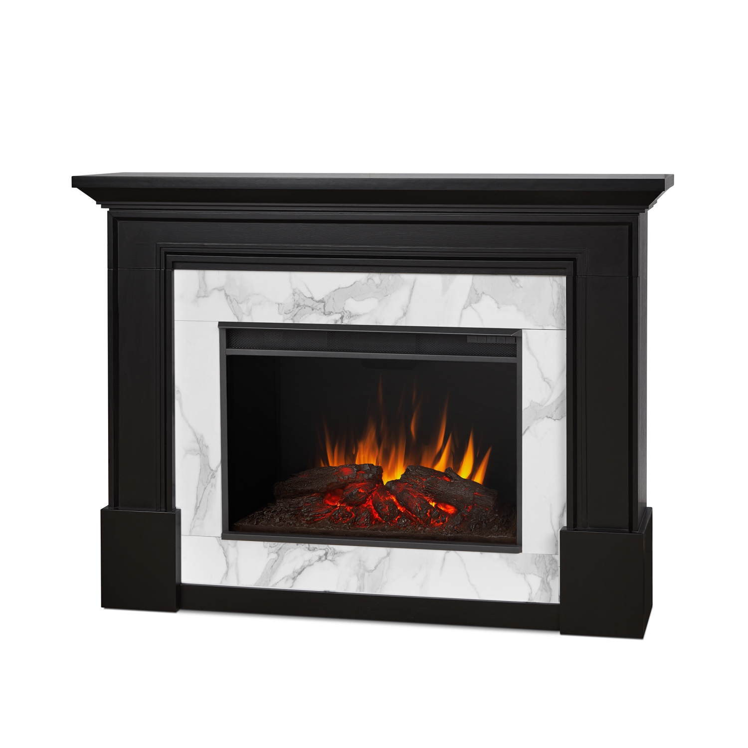 Grand foyer électrique 61&nbsp;po Merced de Real Flame, noir