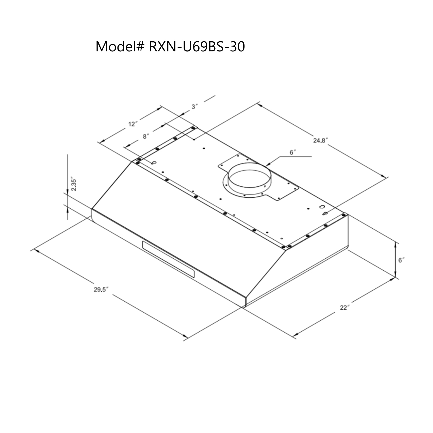 ROXON | 860 pi3/min | BLOWER DE TYPE| Tactile ou sans contact | Hotte de dessous d'armoire en acier inoxydable de 30&nbsp;po | Ventilateur