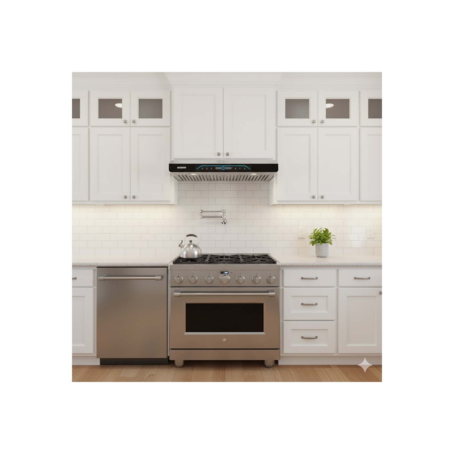 ROXON | 860 pi3/min | BLOWER DE TYPE| Tactile ou sans contact | Hotte de dessous d'armoire en acier inoxydable de 30&nbsp;po | Ventilateur