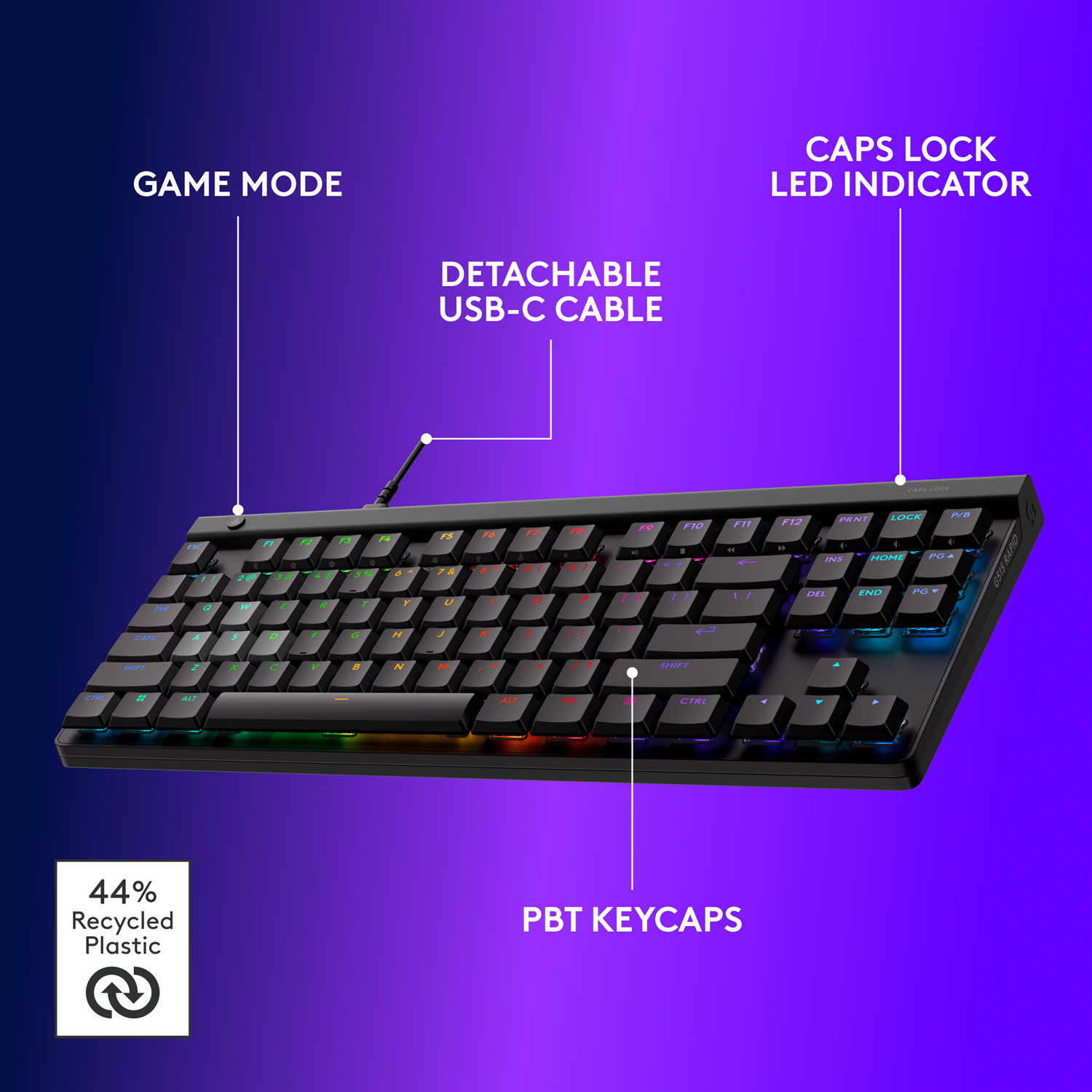 Clavier de jeu rétroéclairé RAPID TKL G515 de Logitech G - Noir - Anglais