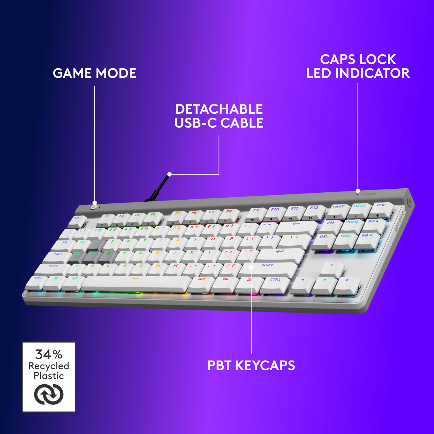 Clavier de jeu rétroéclairé RAPID TKL G515 de Logitech G - Blanc - Anglais