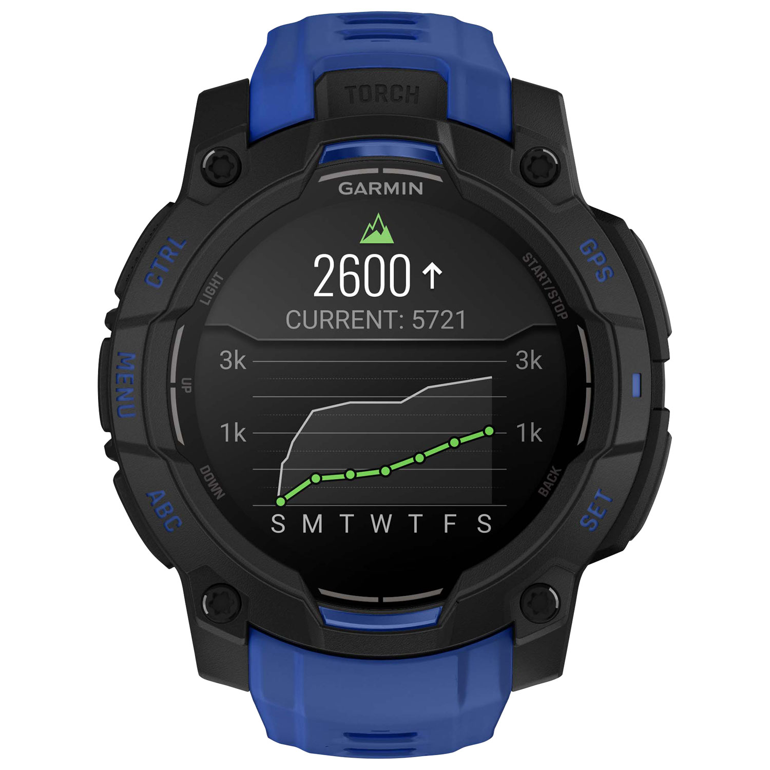 Montre intelligente multisport Bluetooth AMOLED Instinct 3 de 45 mm de Garmin - Noir/Bracelet bleu électrique