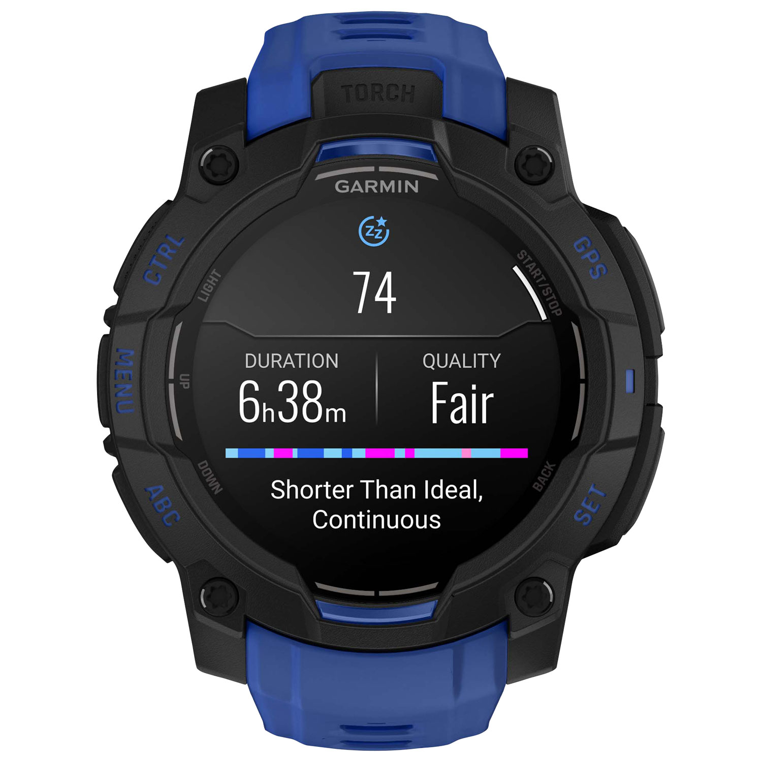 Montre intelligente multisport Bluetooth AMOLED Instinct 3 de 45 mm de Garmin - Noir/Bracelet bleu électrique