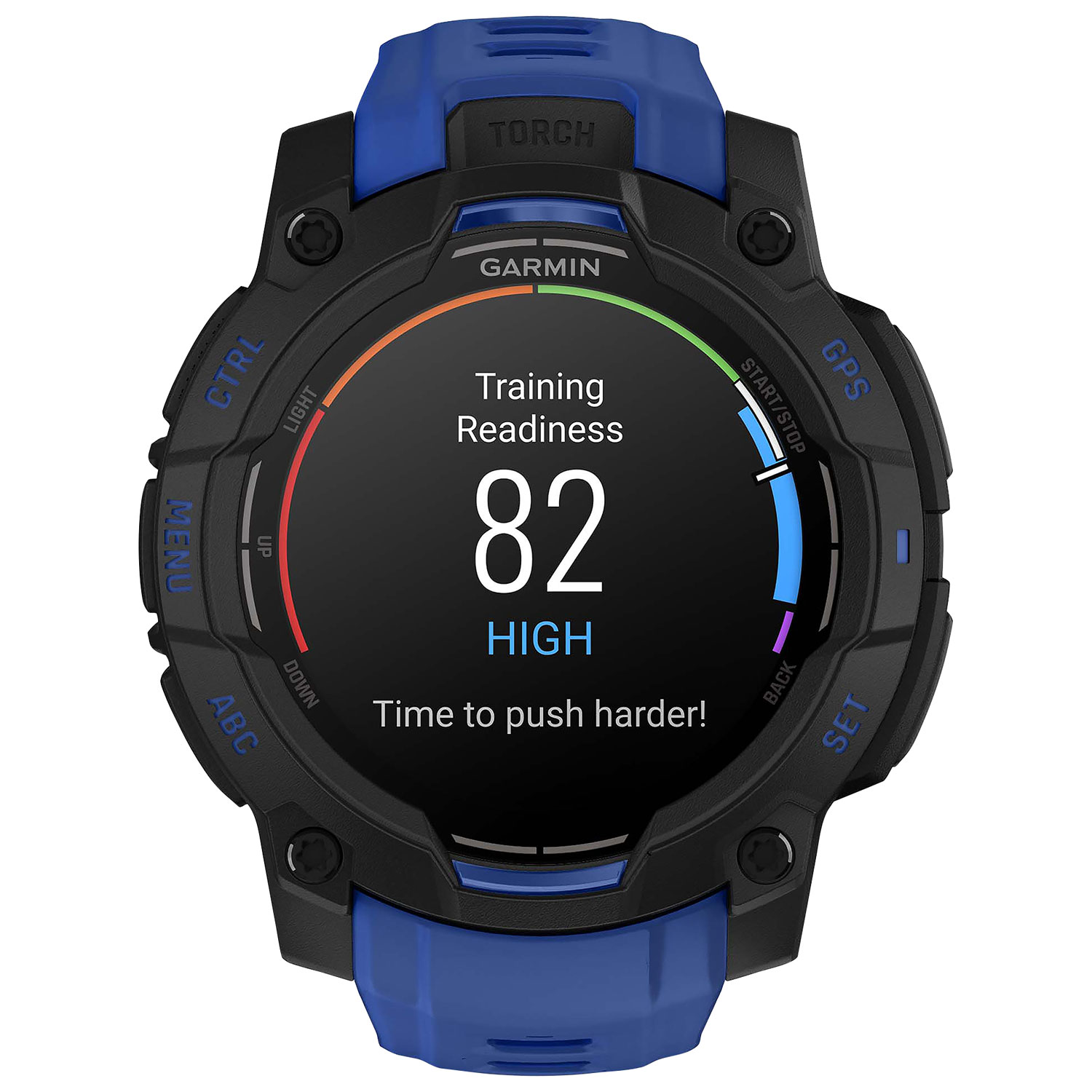 Montre intelligente multisport Bluetooth AMOLED Instinct 3 de 45 mm de Garmin - Noir/Bracelet bleu électrique
