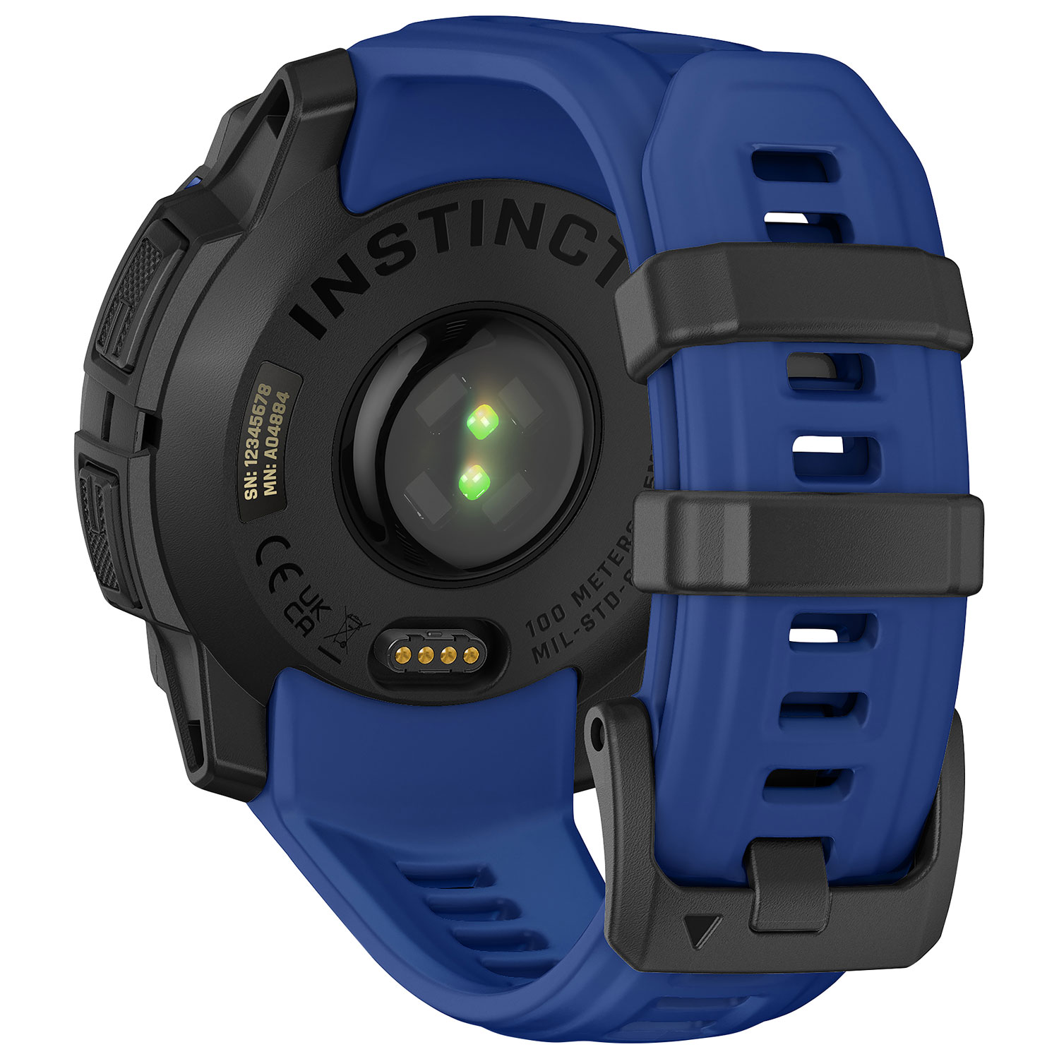 Montre intelligente multisport Bluetooth AMOLED Instinct 3 de 45 mm de Garmin - Noir/Bracelet bleu électrique