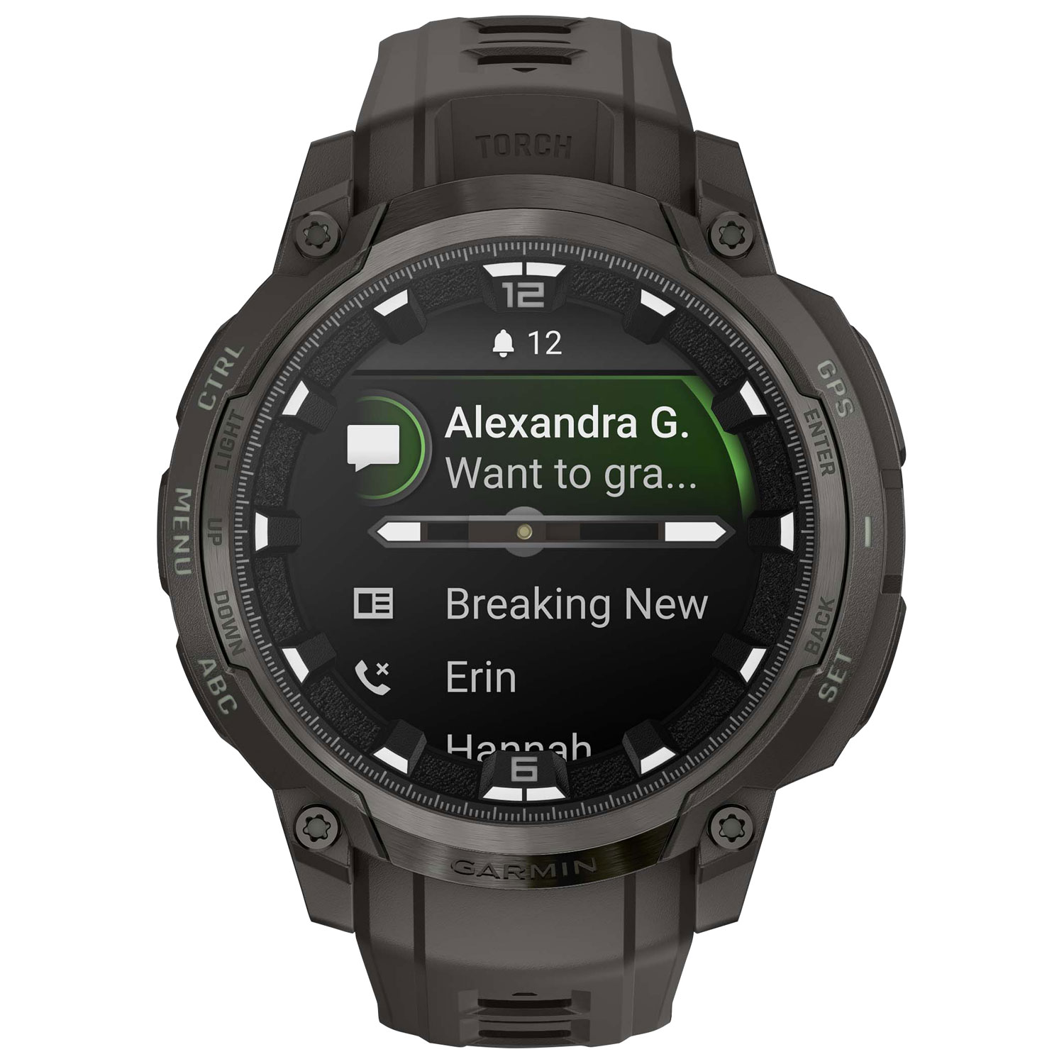 Garmin Instinct Crossover AMOLED 47mm Smartwatch - Charcoal Grey