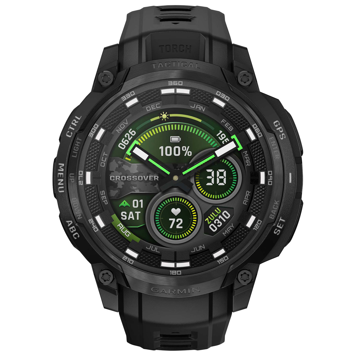 Garmin Instinct Crossover AMOLED Tactical Edition 47mm Smartwatch - Black
