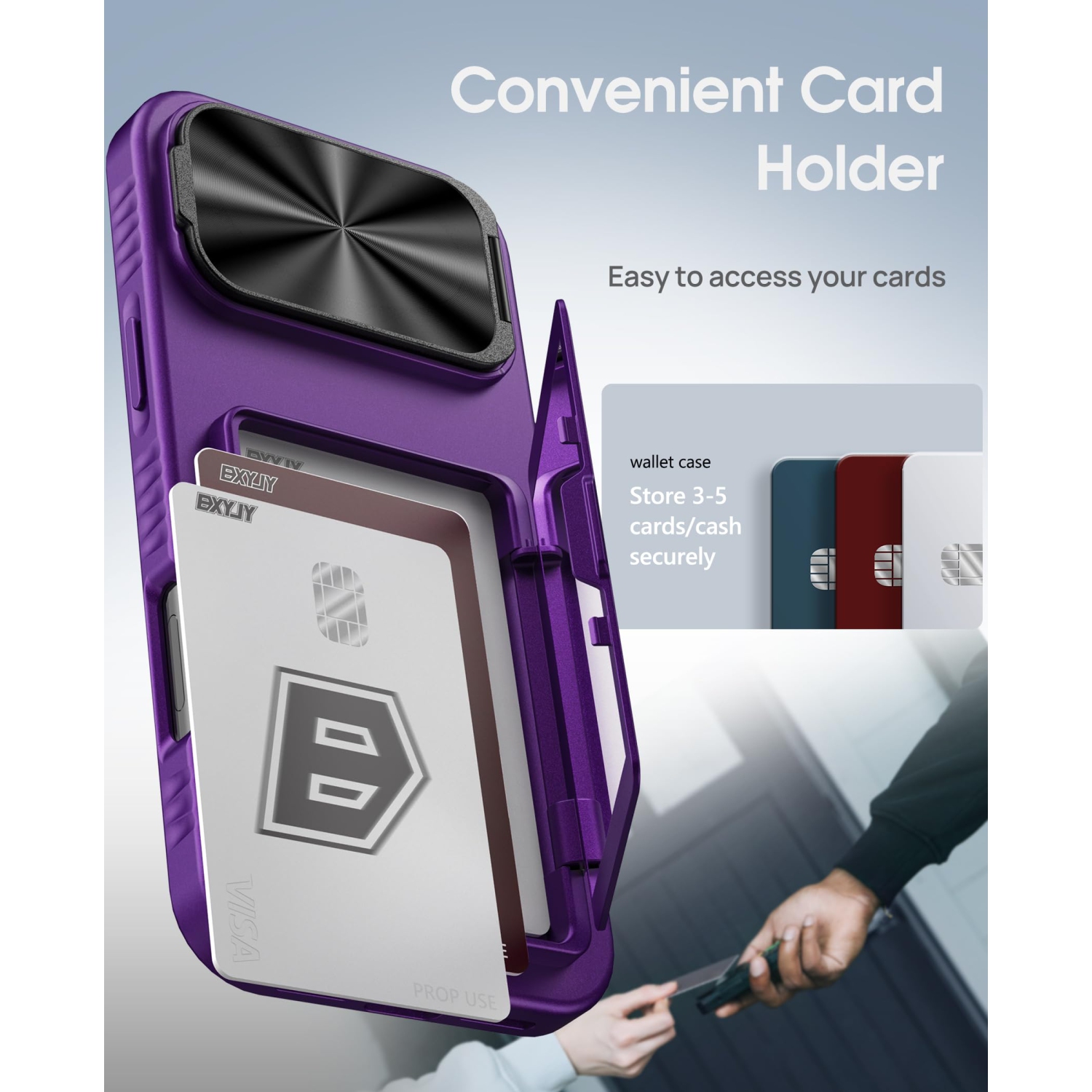 iPhone 17 Pro Wallet Case with Camera Cover Kickstand, Card Holder , Military Grade Protection, Heavy Duty Women Men Phone Case for iPhone 17 Pro