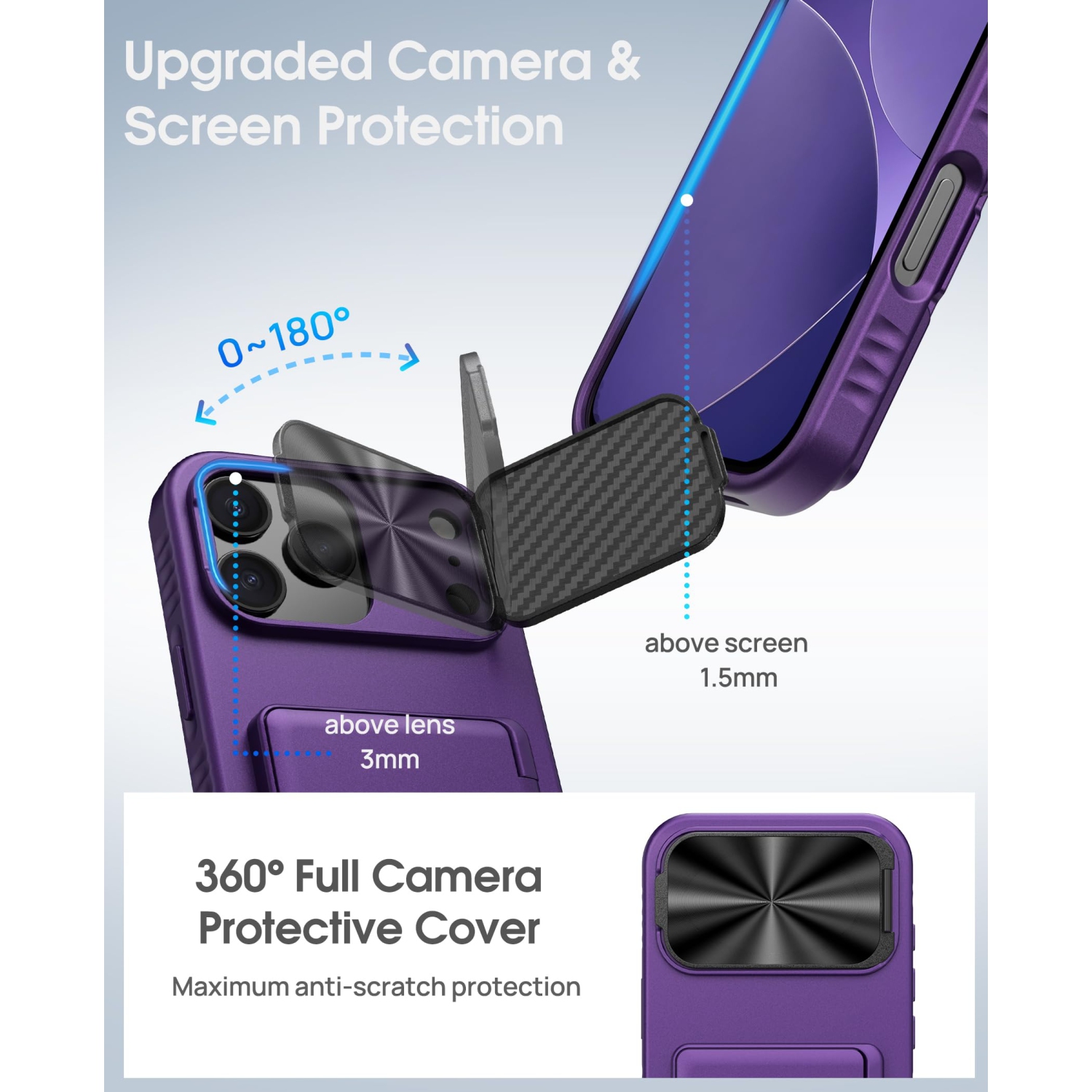 iPhone 17 Pro Wallet Case with Camera Cover Kickstand, Card Holder , Military Grade Protection, Heavy Duty Women Men Phone Case for iPhone 17 Pro