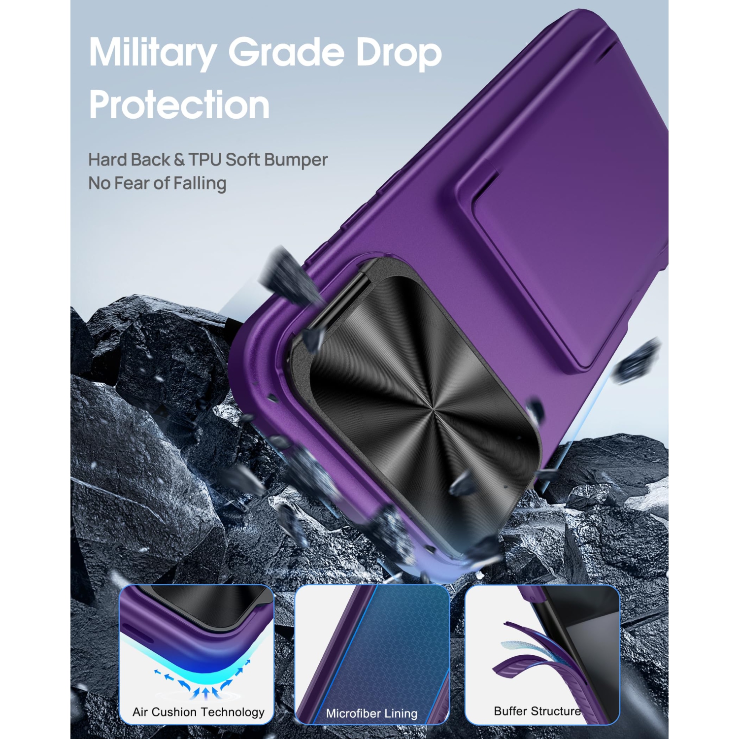 iPhone 17 Pro Wallet Case with Camera Cover Kickstand, Card Holder , Military Grade Protection, Heavy Duty Women Men Phone Case for iPhone 17 Pro