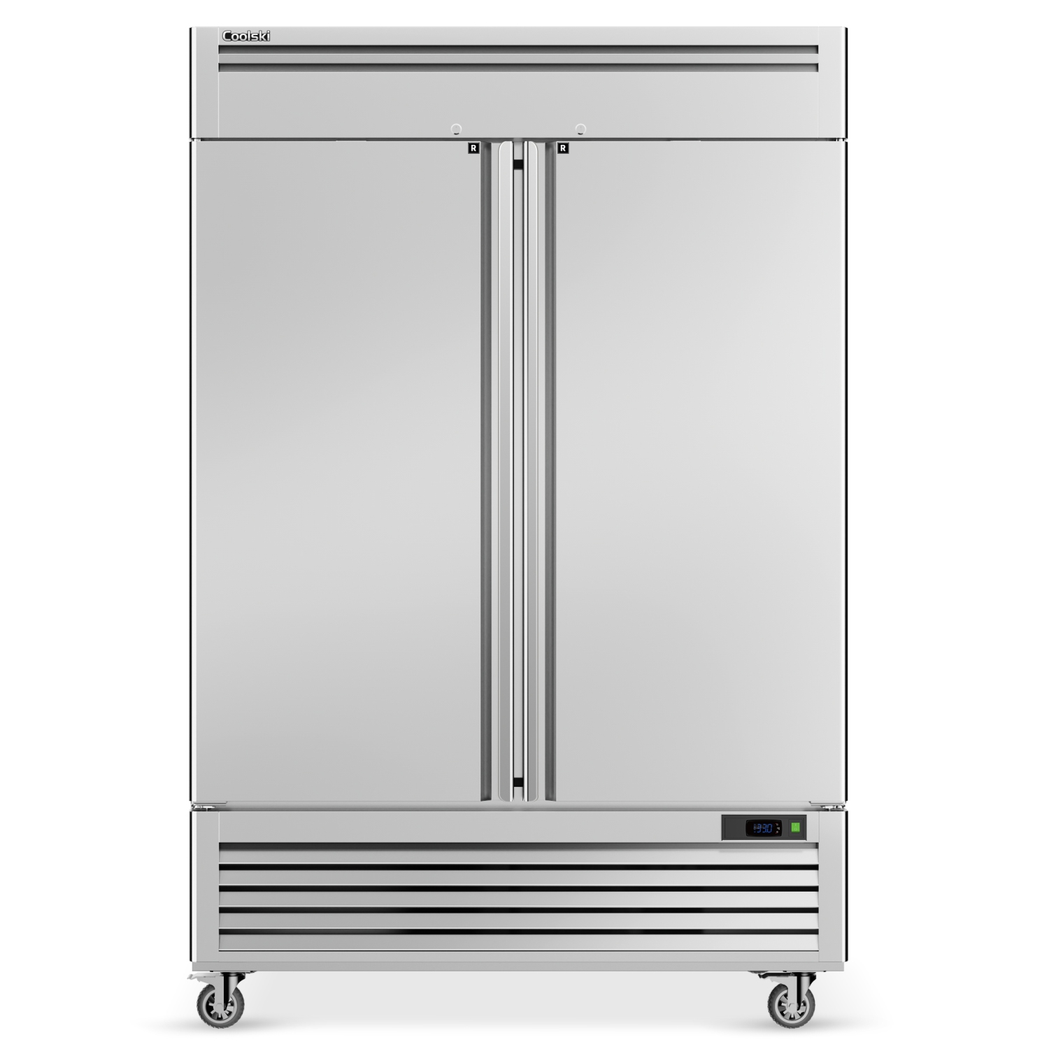 Coolski 54"W 2 Door Commercial Refrigerator, 49 Cu.ft Stainless Steel Reach-in Fridge