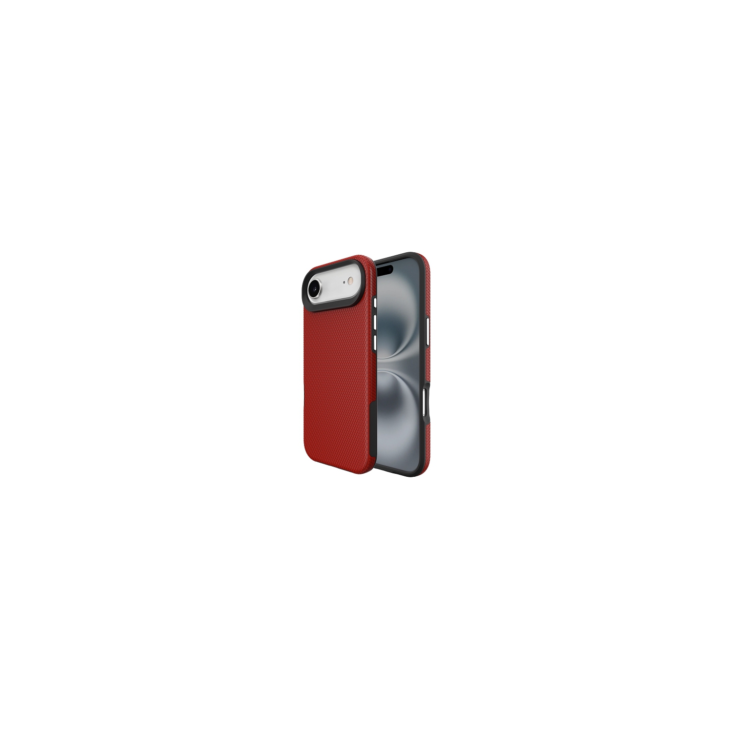 TopSave Triangle Pattern PC Back+Inner TPU Dual Layer Hybrid Case For iPhone Air 6.5-Inch, Red
