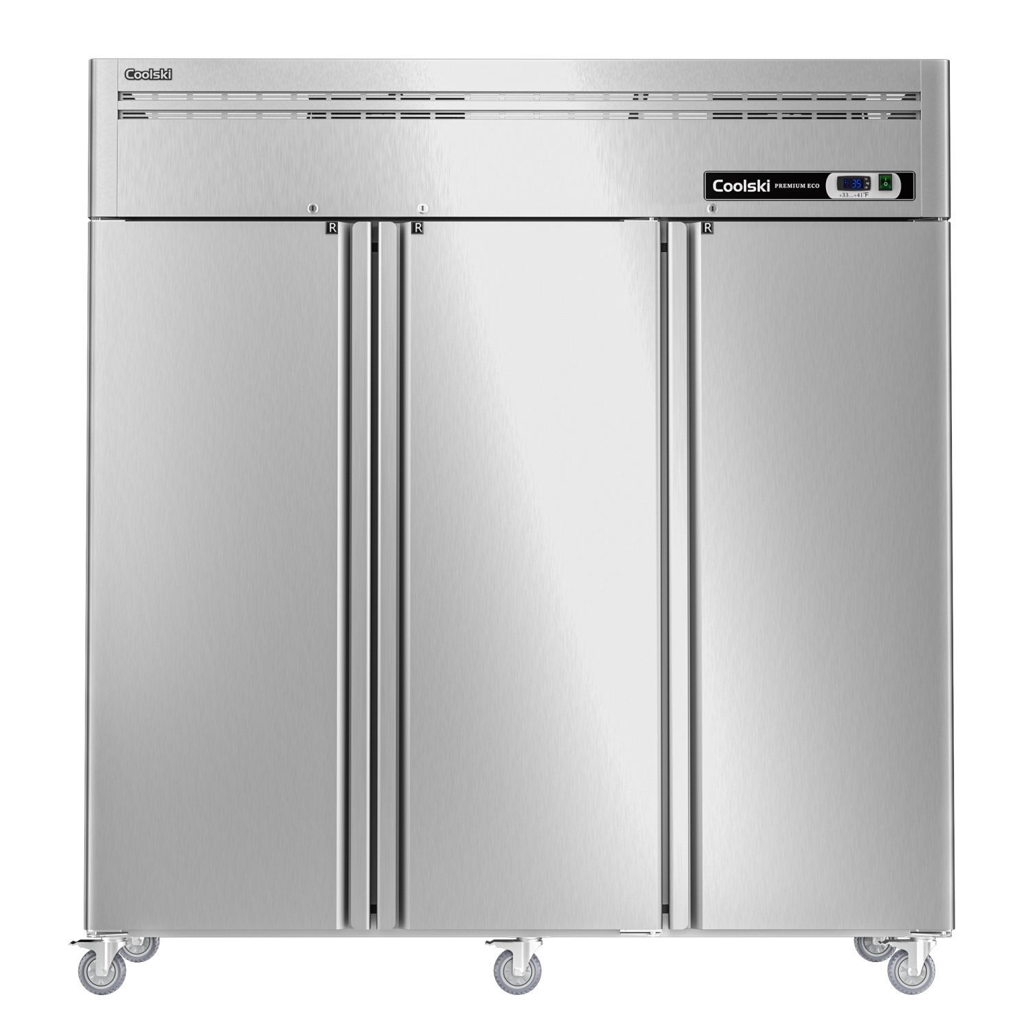 Coolski 72" W Commercial Refrigerator 3 Door, 54 Cu.ft Upright Refrigerator