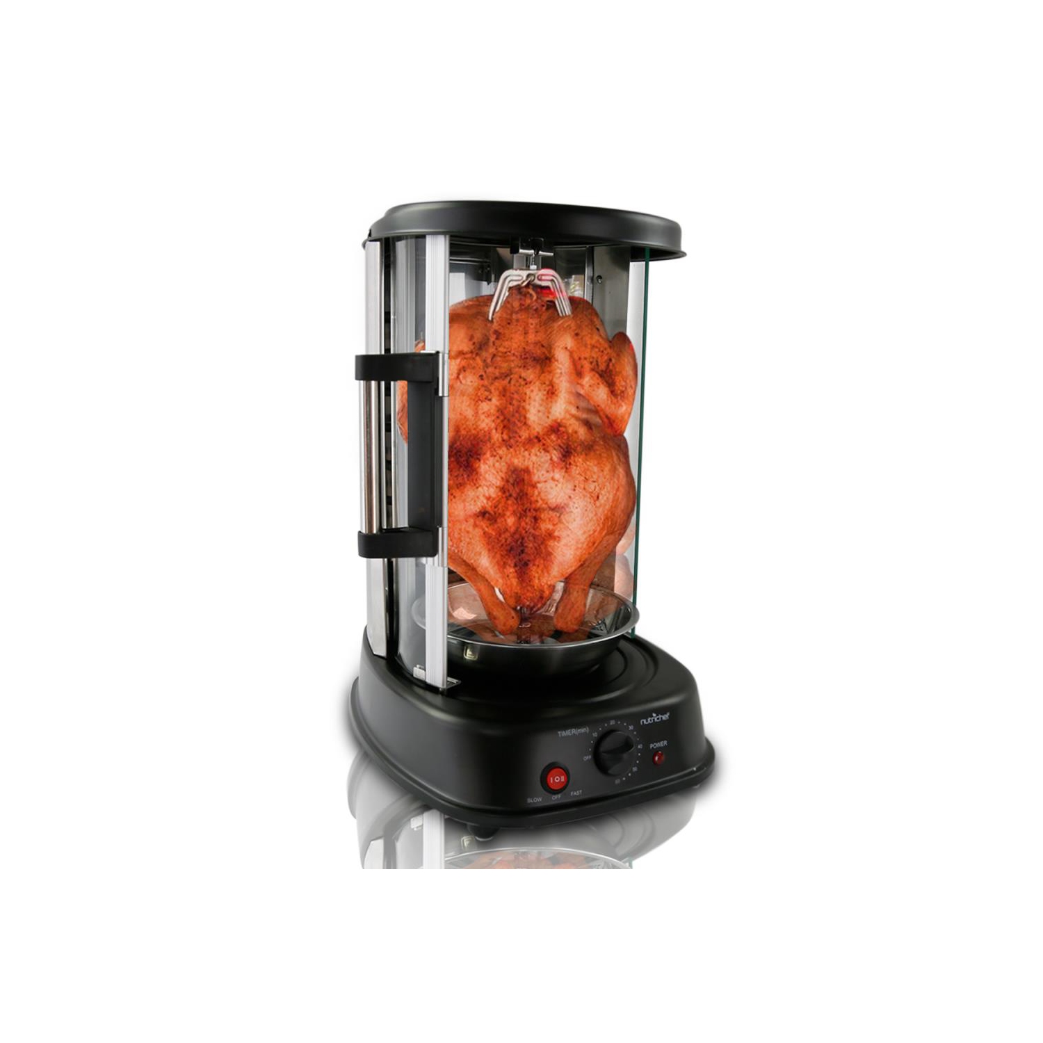 Nutrichef Countertop Vertical Rotating Oven - Rotisserie Shawarma Machine, Kebob Machine, Stain Resistant & Energy Efficient W/Heat Resistant Door,