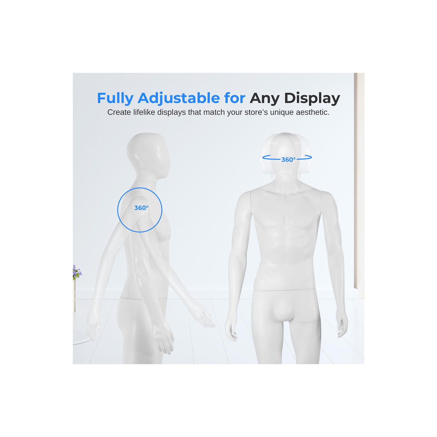 Adjustable Male Mannequin Full Body - 73" Detachable Male Dress Form Full Body Mannequin Poseable Life Size Mannequin Torso - Great for Retail Shops