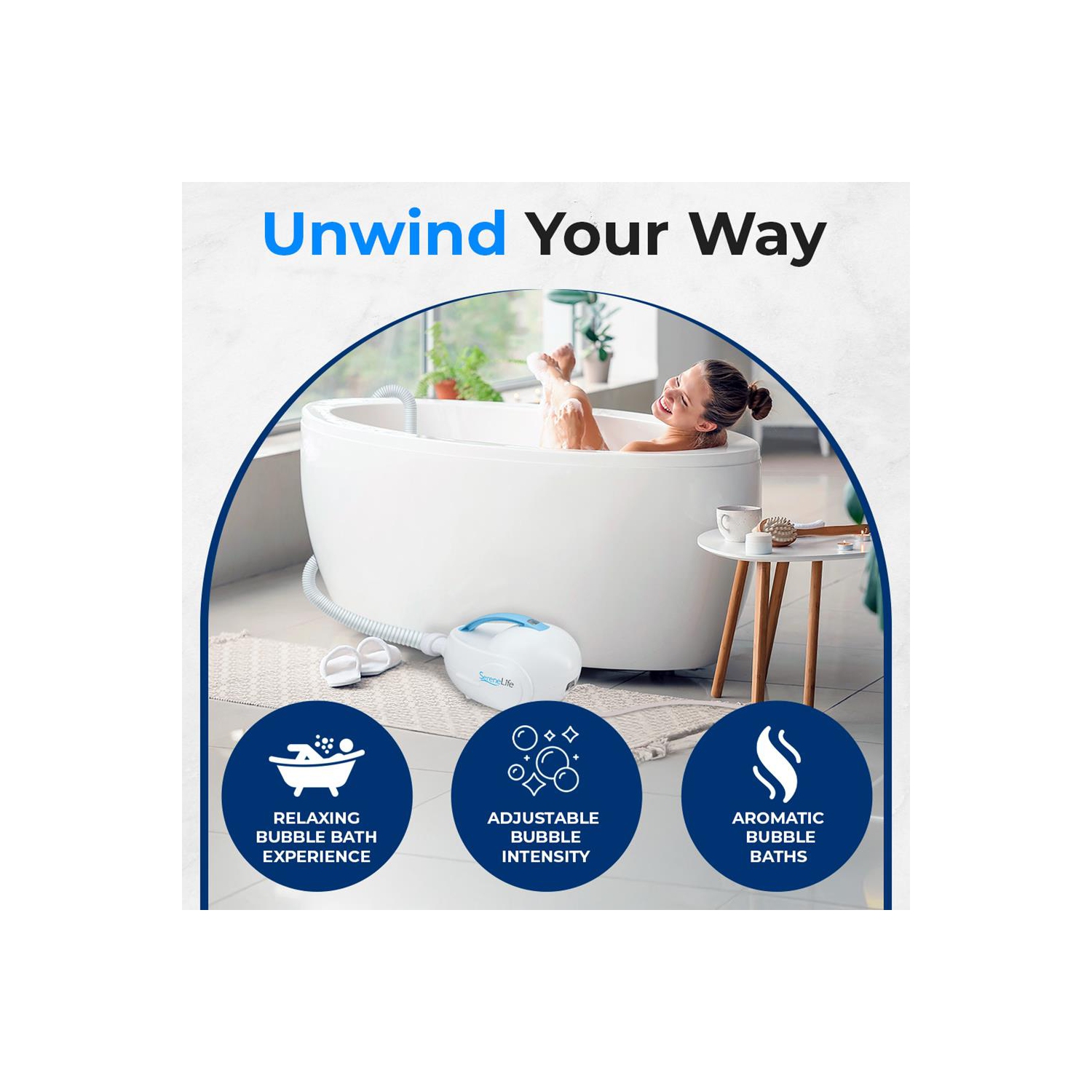 Waterproof Tub Massaging Bubble Mat - Full Body Bubbling Bath Thermal Massager Machine, Electric Bathtub Massage Spa w/Heat, Non-Slip, Aroma Clip for