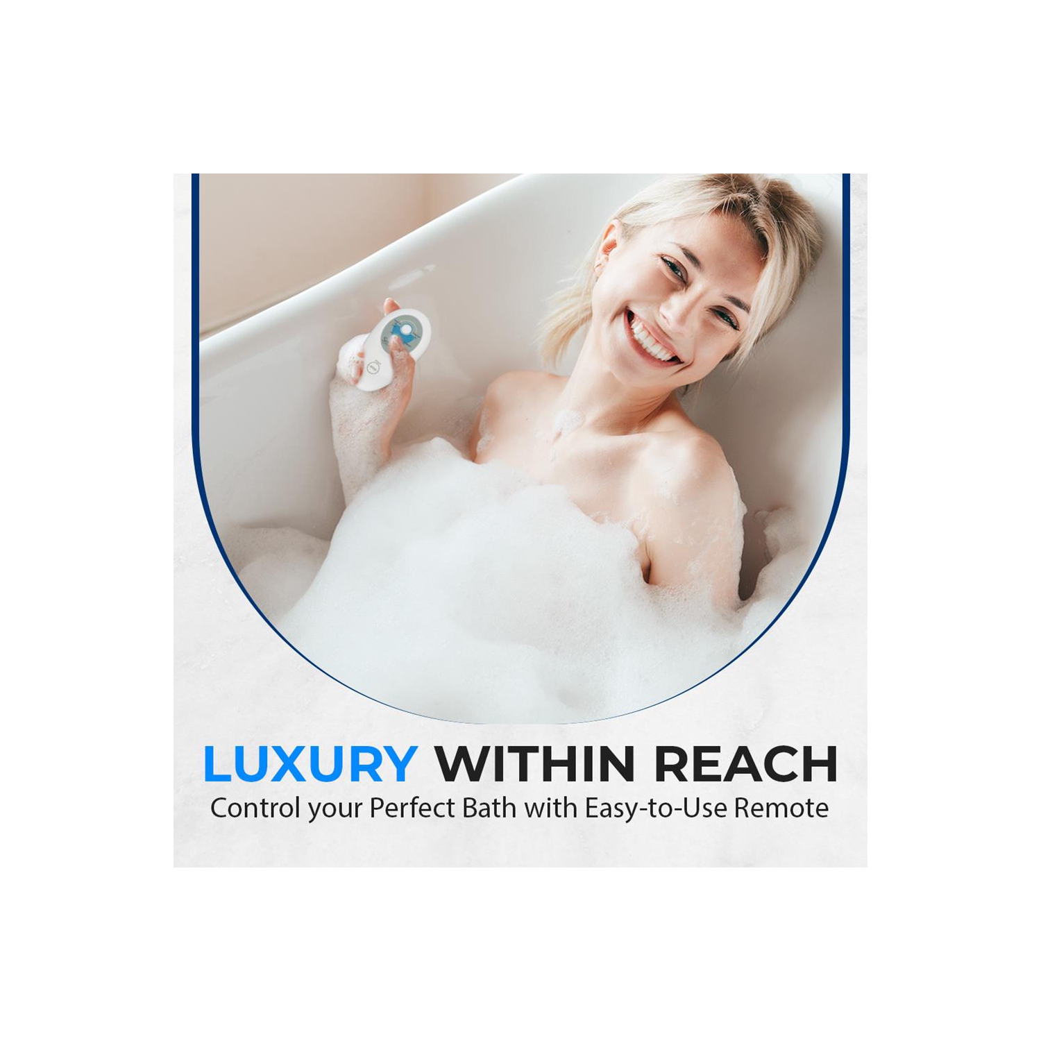 Waterproof Tub Massaging Bubble Mat - Full Body Bubbling Bath Thermal Massager Machine, Electric Bathtub Massage Spa w/Heat, Non-Slip, Aroma Clip for