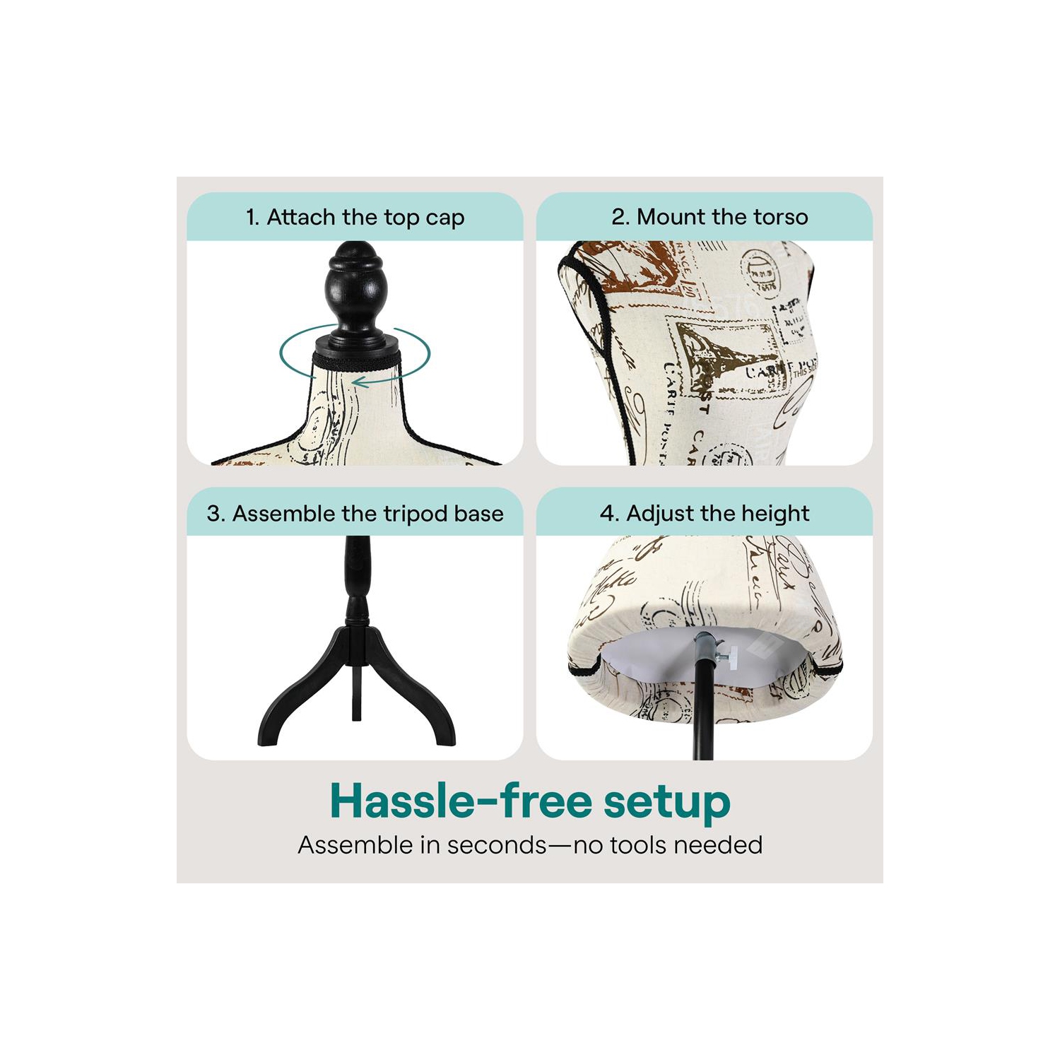 SereneLife Female Mannequin Torso Dress Form, 64" Adjustable Body Stand for Displaying Clothes, Sewing, and Tailoring, Detachable Full Body