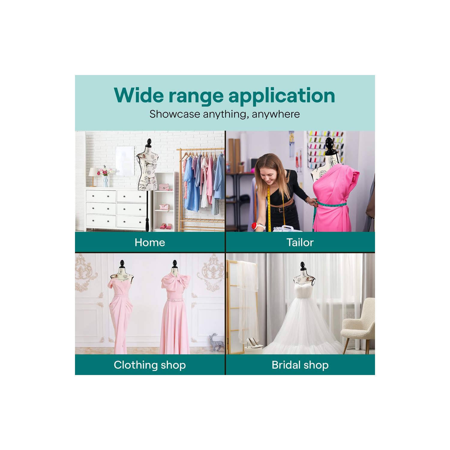 SereneLife Female Mannequin Torso Dress Form, 64" Adjustable Body Stand for Displaying Clothes, Sewing, and Tailoring, Detachable Full Body