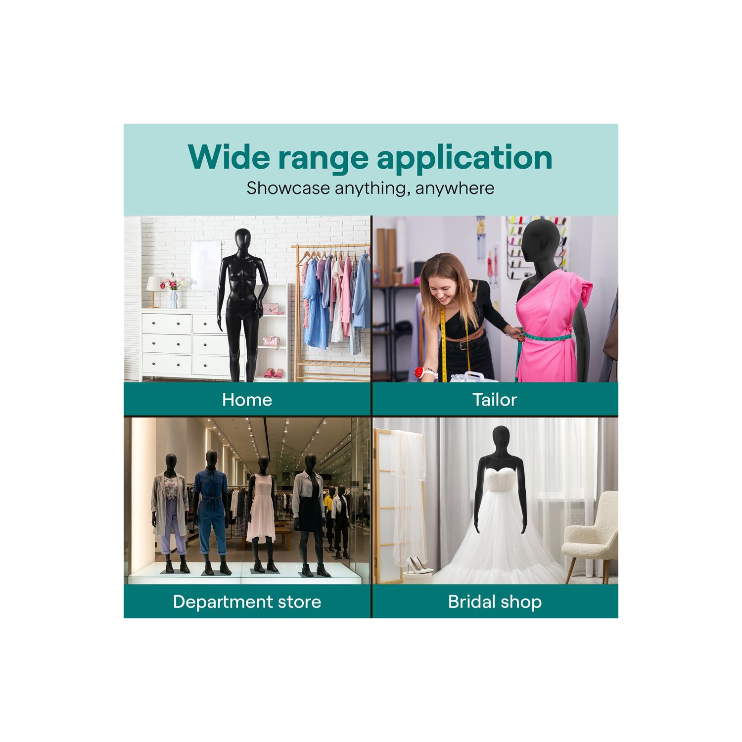 Mannequin féminin SereneLife – Robe grandeur nature de 68,9&nbsp;po avec visage réaliste, tête rotative, membres flexibles, corps amovible et base en