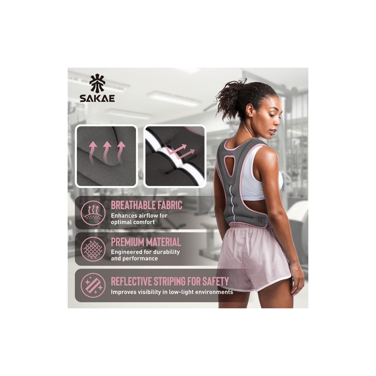 Plateforme Aerobics de SAKAE avec veste lestée et ruban à mesurer, hauteur réglable à 2 niveaux avec marche d'entraînement à surface antidérapante,