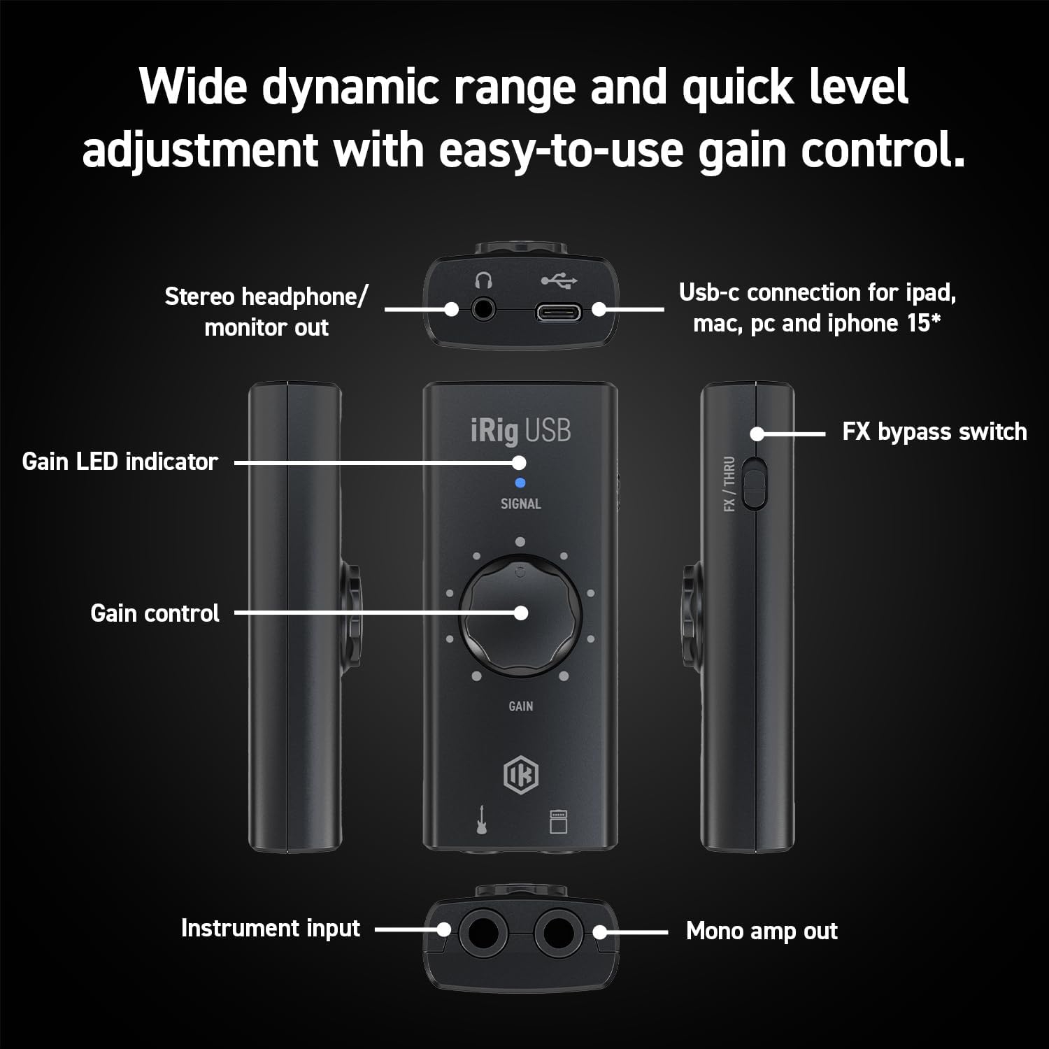 IK Multimedia iRig USB Guitar Audio Interface