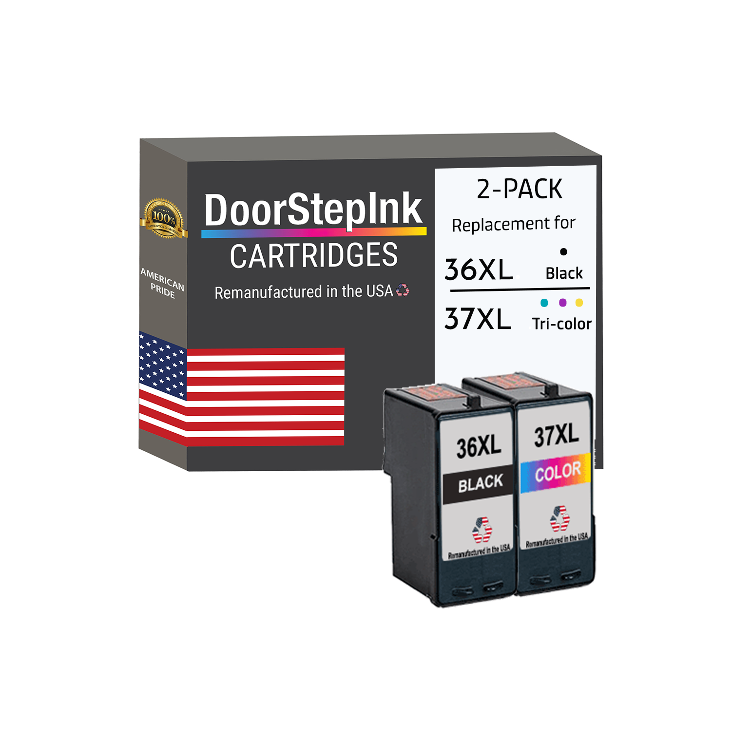 Marque DoorStepInk pour Lexmark n° 36XL noir / n° 37XL couleur réusinée dans l'ensemble de cartouches d'encre aux États-Unis