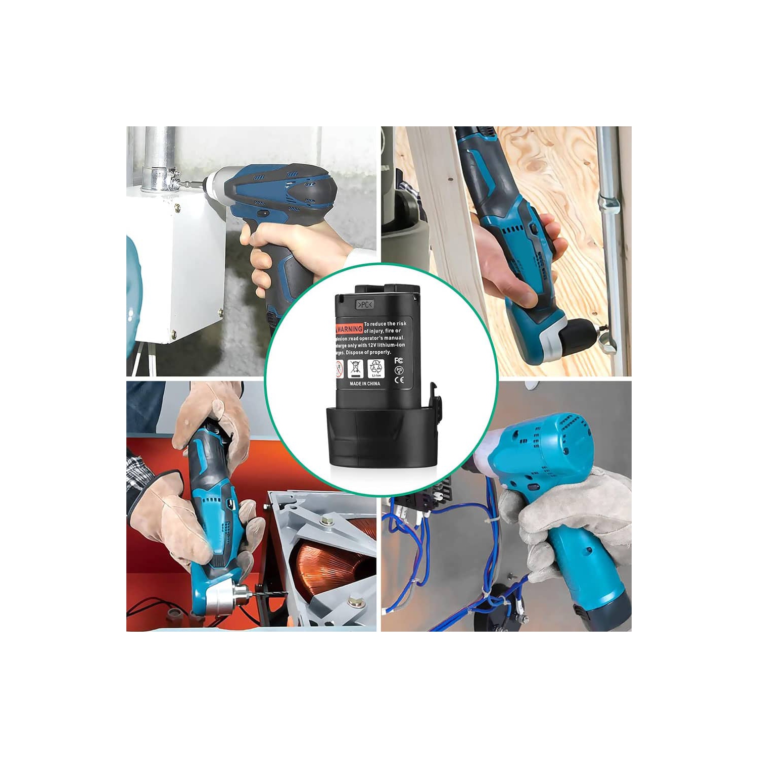 D R Batterie pour outils électriques sans fil Makita de 10,8&nbsp;V pour BL1013 BL1014 DF030D, DF330D, TD090D 194550-6 DF030DW 194551-4 DF030DWX