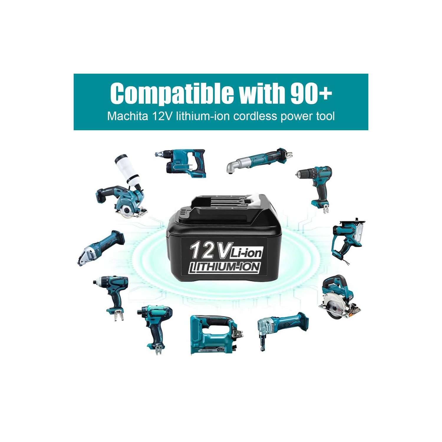 D R BATTERIE 12&nbsp;V pour outils électriques sans fil Makita pour 1040&nbsp;B 1021&nbsp;B BL1040, 1041&nbsp;B BL1015 BL1016, 1020&nbsp;B, BL1021,