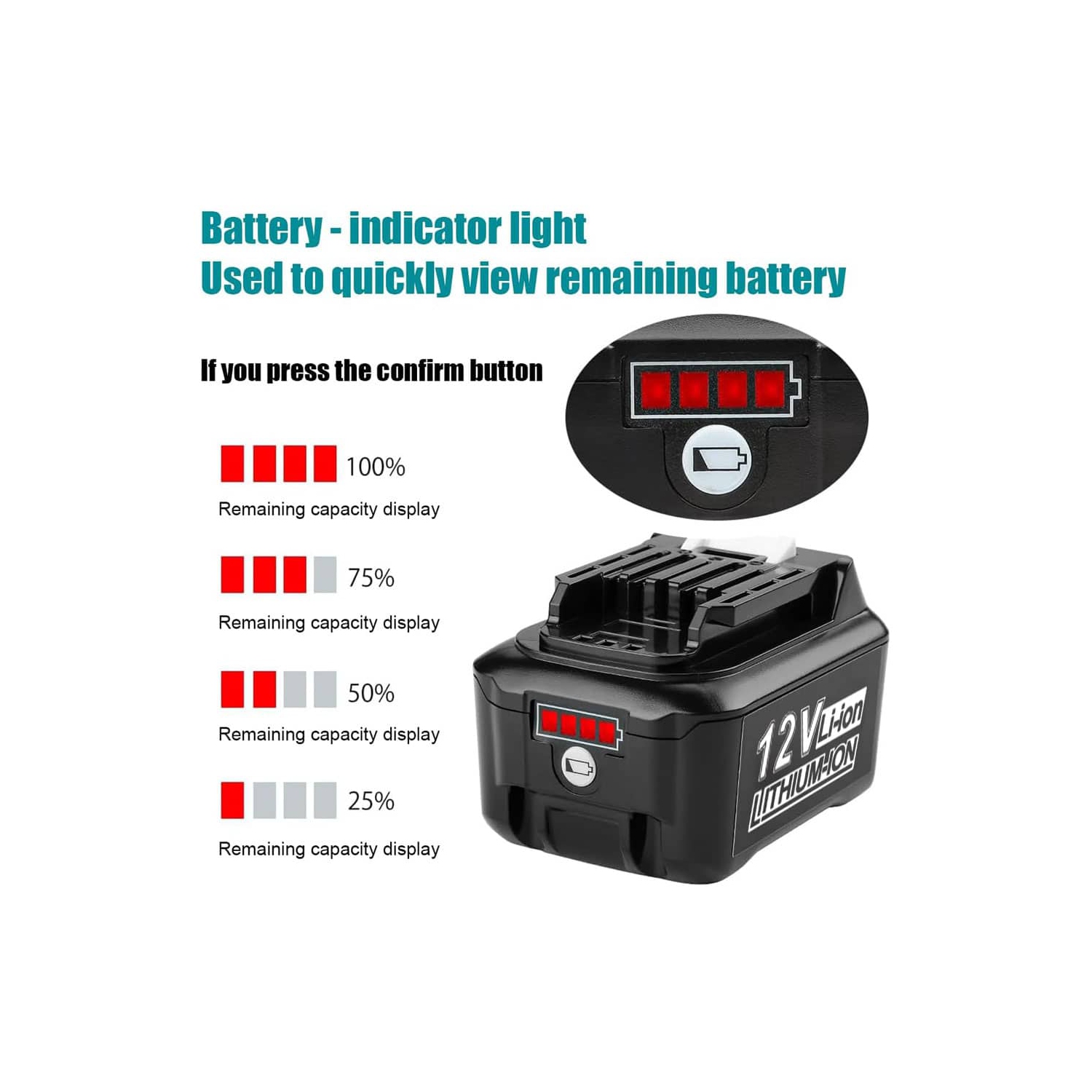 D R BATTERIE 12&nbsp;V pour outils électriques sans fil Makita pour 1040&nbsp;B 1021&nbsp;B BL1040, 1041&nbsp;B BL1015 BL1016, 1020&nbsp;B, BL1021,