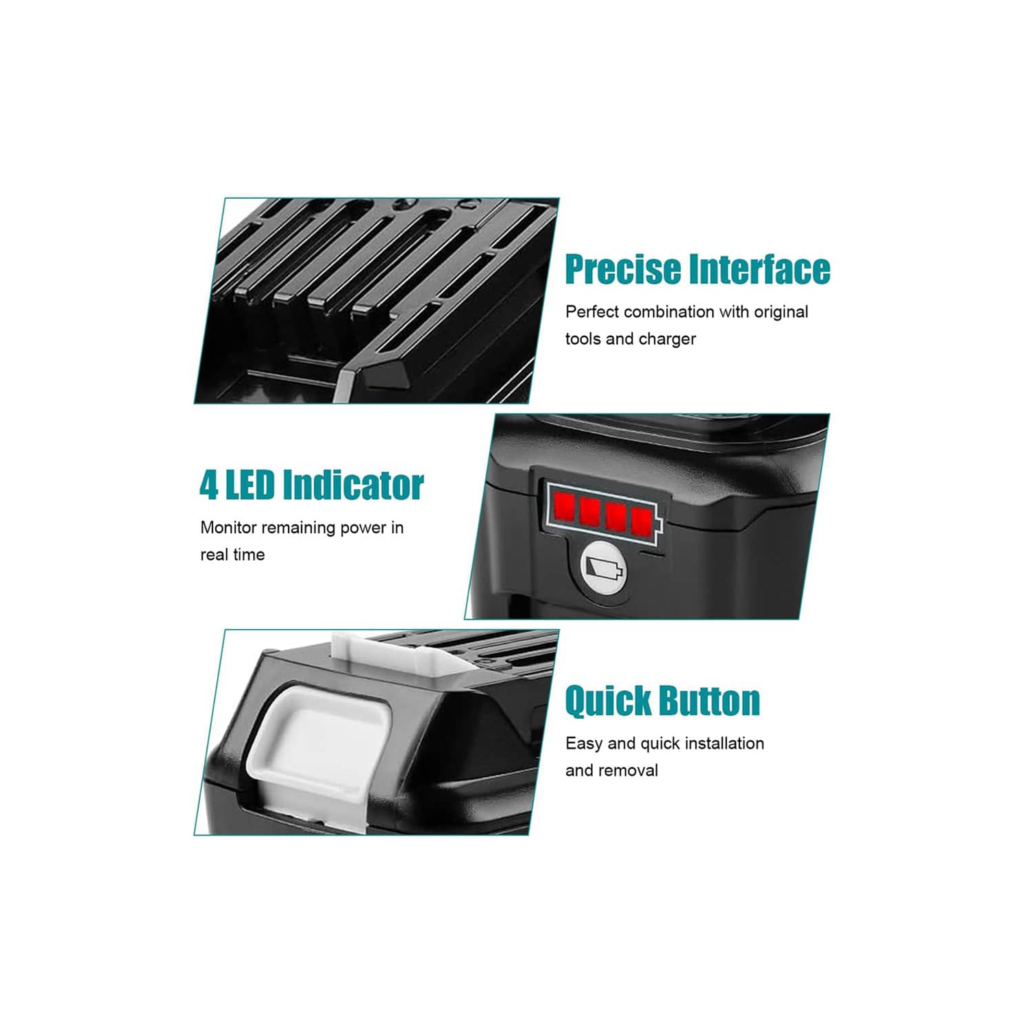 D R BATTERIE 12&nbsp;V pour outils électriques sans fil Makita pour 1040&nbsp;B 1021&nbsp;B BL1040, 1041&nbsp;B BL1015 BL1016, 1020&nbsp;B, BL1021,