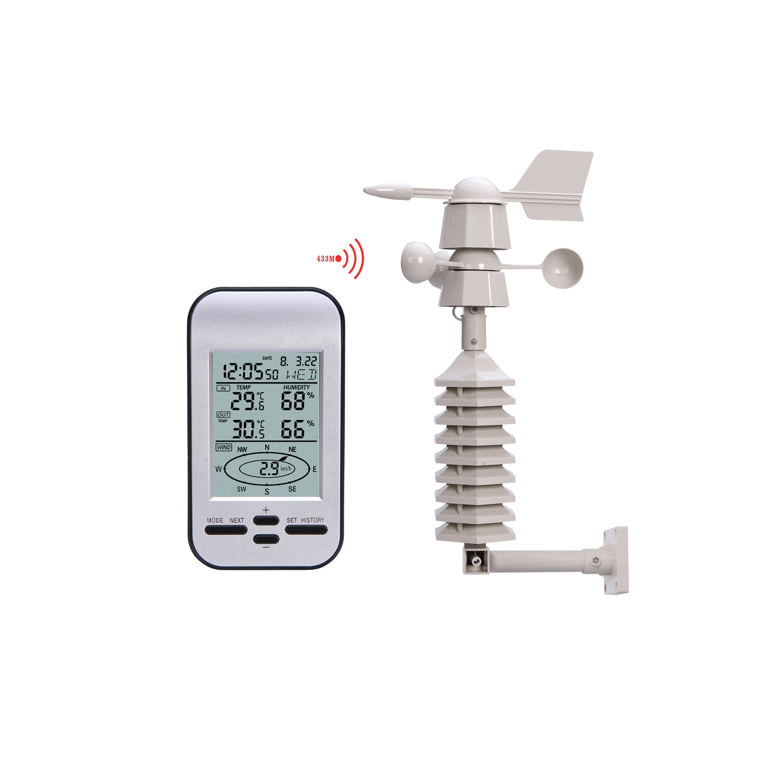 Home Weather Station, Wireless Thermometer, Digital Weather Thermometer with HD Screen, 328-foot Usable Distance Range, for Temperature, Humidity,