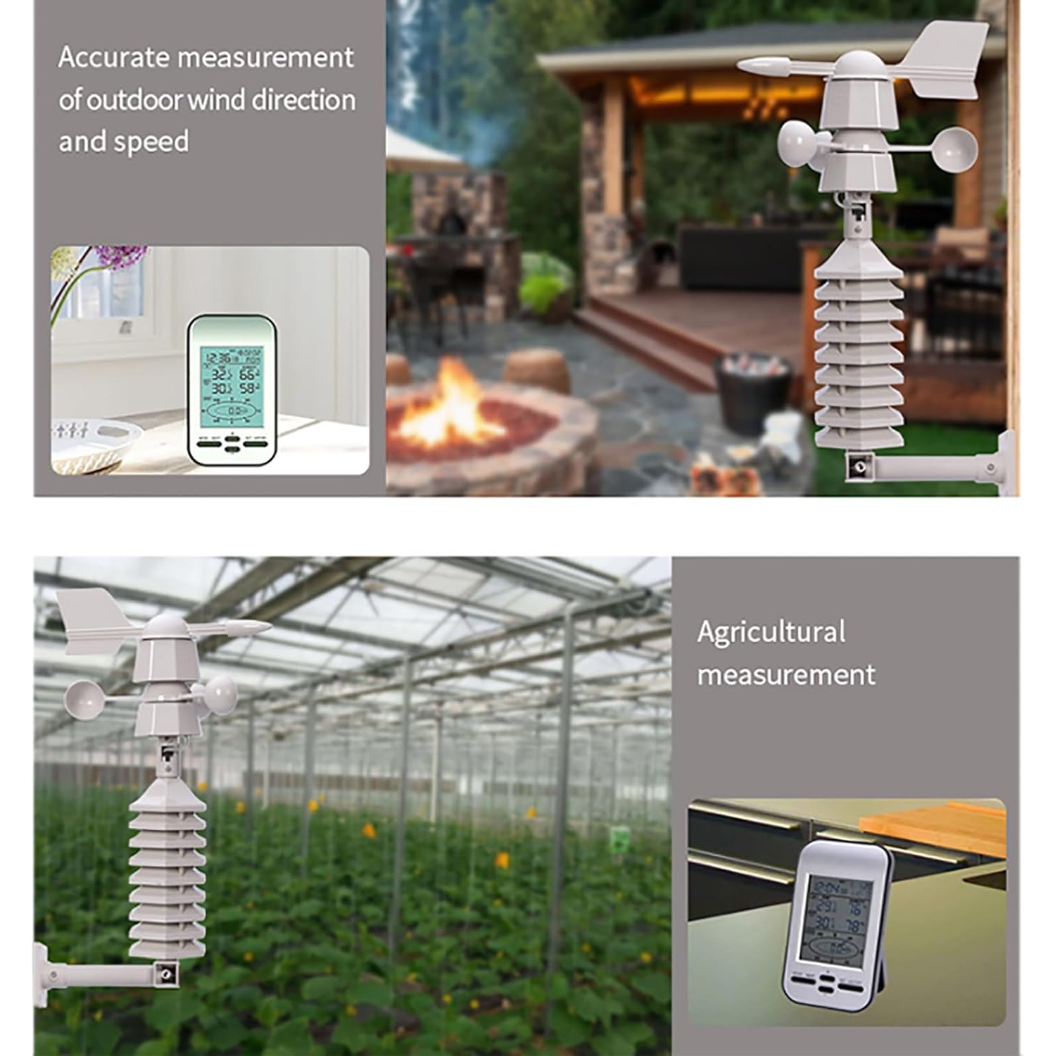 Home Weather Station, Wireless Thermometer, Digital Weather Thermometer with HD Screen, 328-foot Usable Distance Range, for Temperature, Humidity,