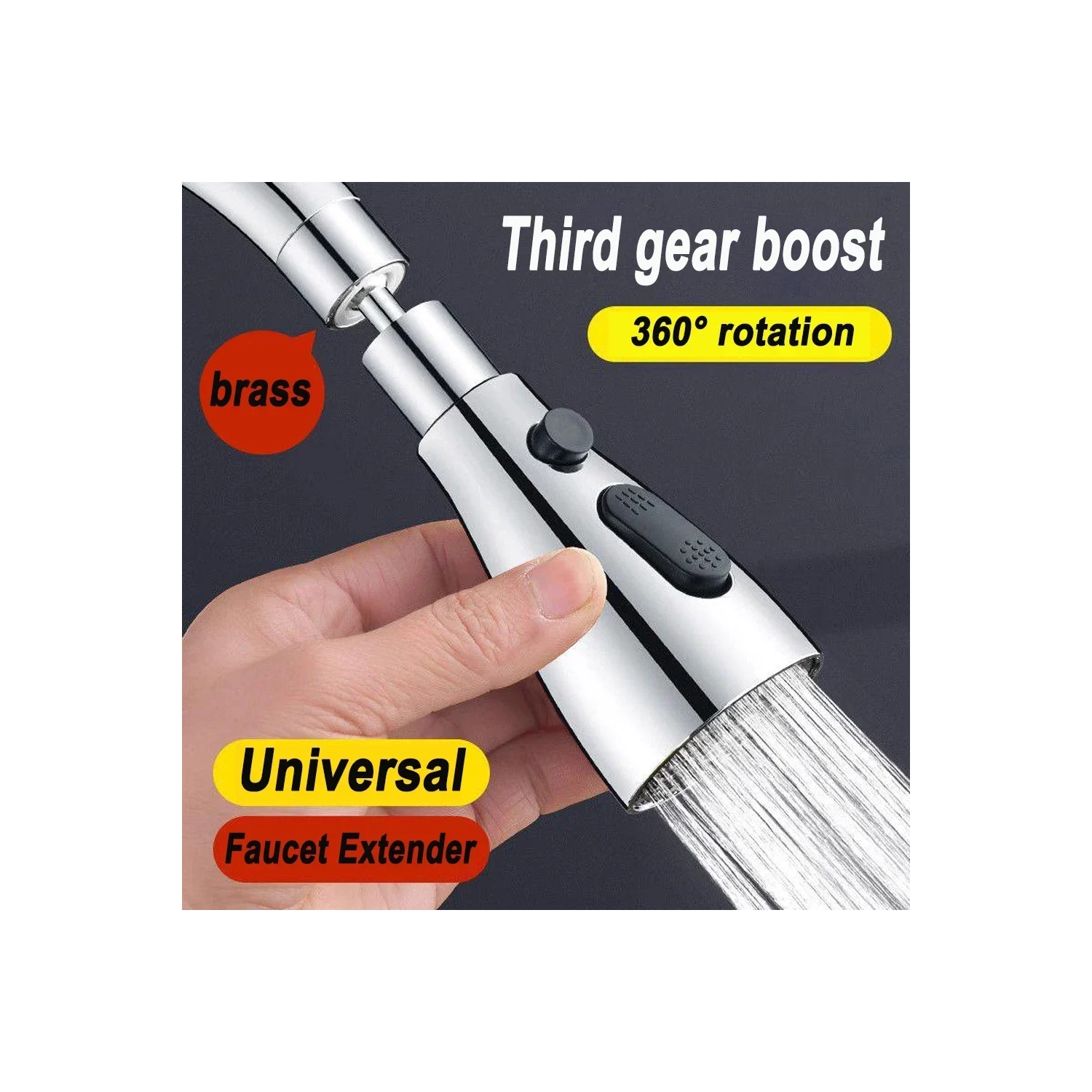 Universal 360° Rotate Kitchen Faucet Extender Aerator Plastic Splash Filter Kitchen Washbasin Faucet Bubbler Nozzle Aerator