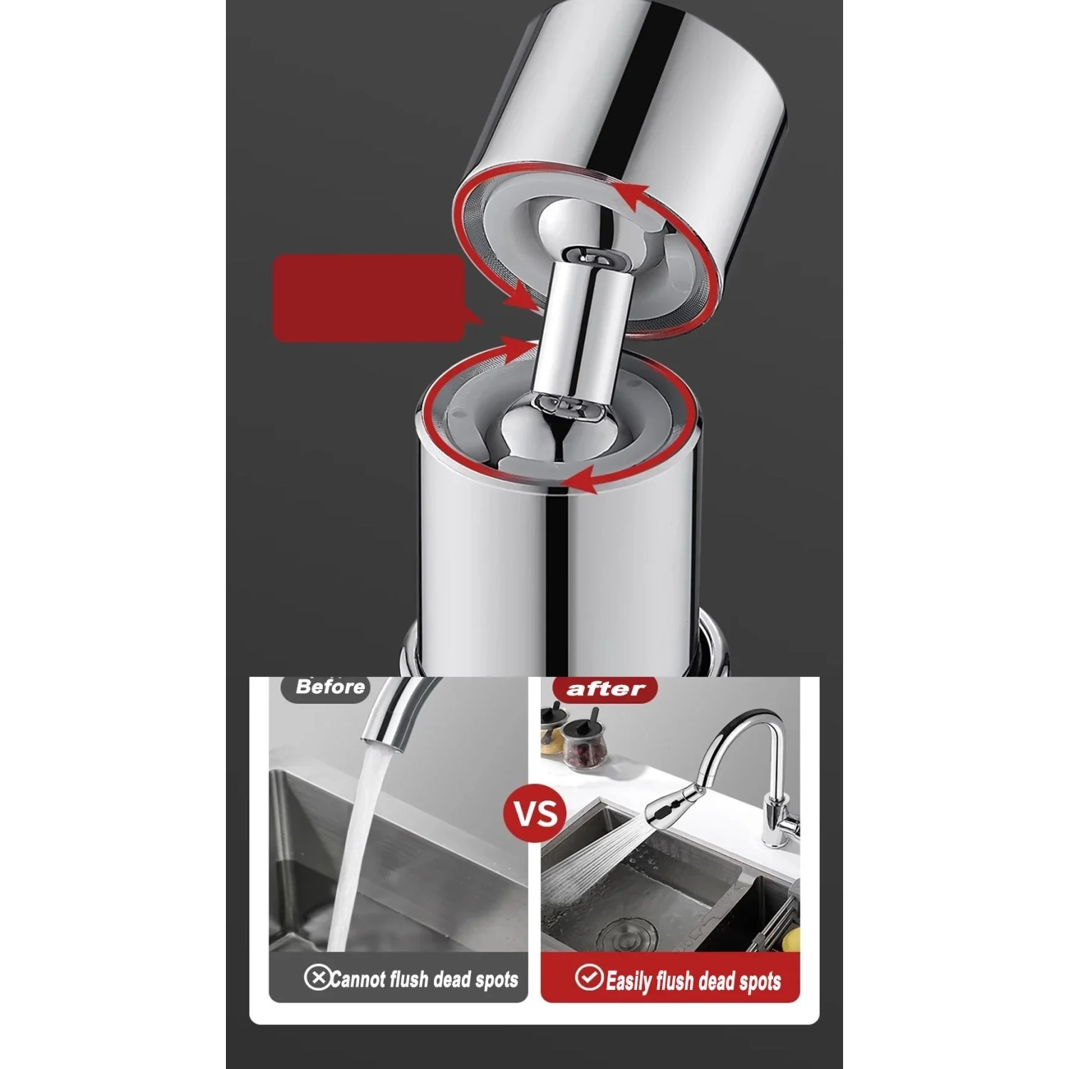 Universal 360° Rotate Kitchen Faucet Extender Aerator Plastic Splash Filter Kitchen Washbasin Faucet Bubbler Nozzle Aerator