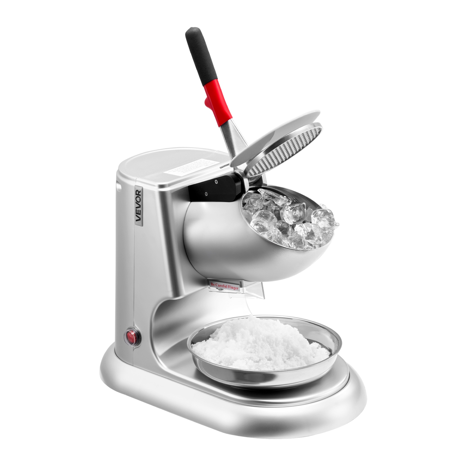 Machine à broyer la glace 2000 tr/min de Veor 300 W, machine électrique à 4 lames 220 lb/h à cornet de glace pilée en acier inoxydable