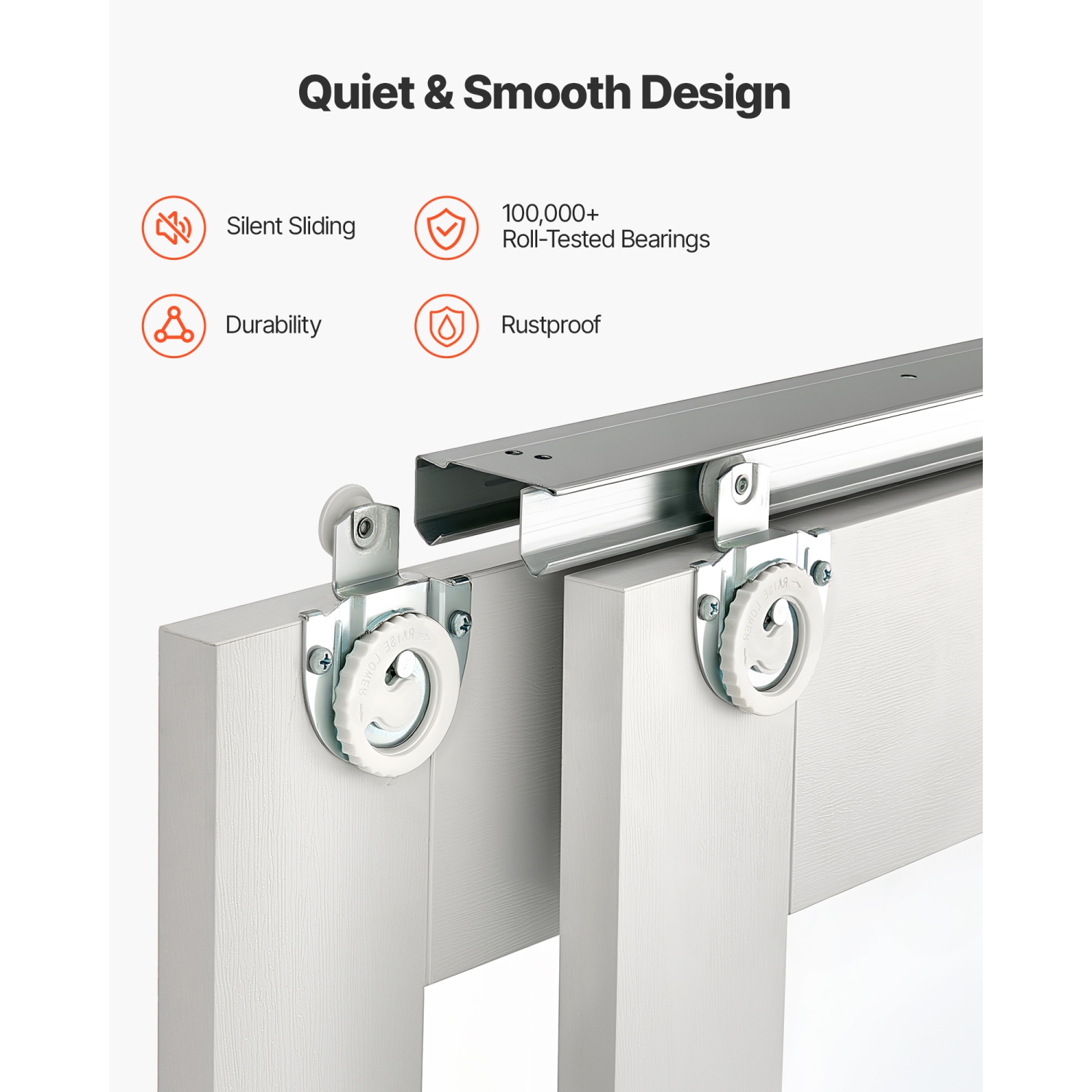 Portes coulissantes pour garde-robe en PVC étanche VEVOR, 60 po x 80 po, 5 portes coulissantes en verre givré avec quincaillerie et guide
