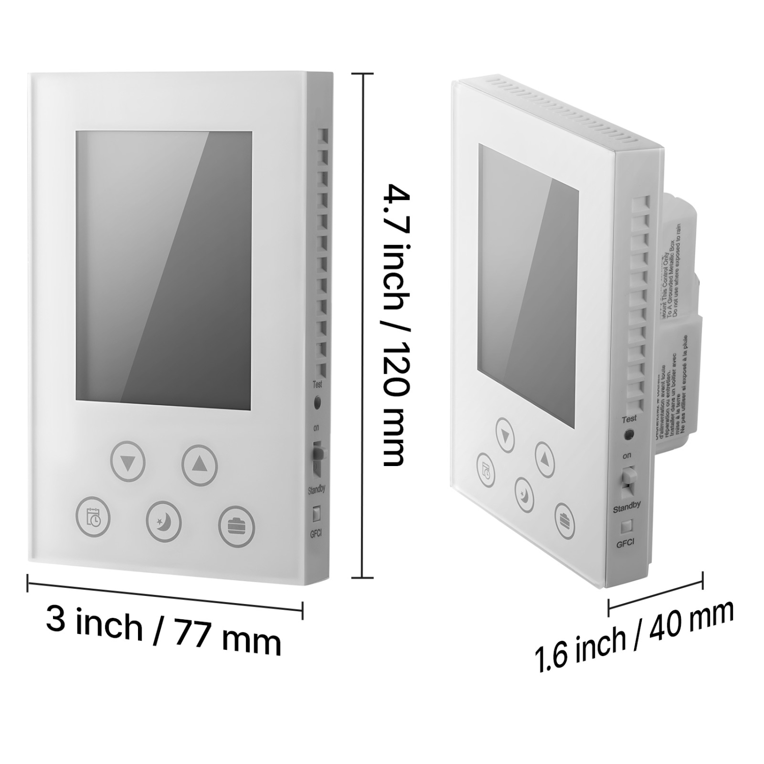 Thermostat programmable de 7 jours VEVOR, Thermostats résidentiels pour câble chauffant radiant sous le plancher, thermopompe, DFT intégré et capteur